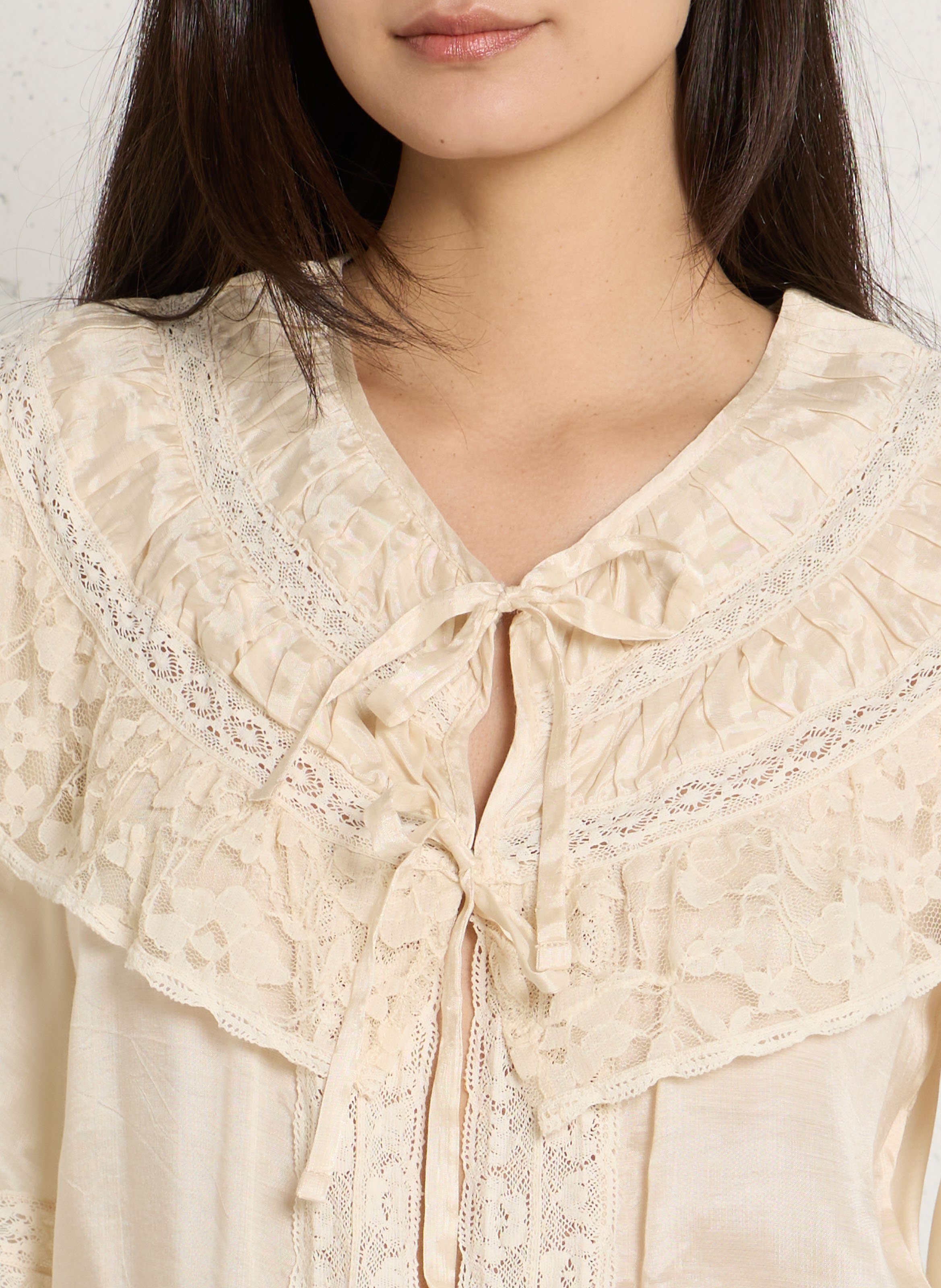 Loose lace top THE NEW SOCIETY White