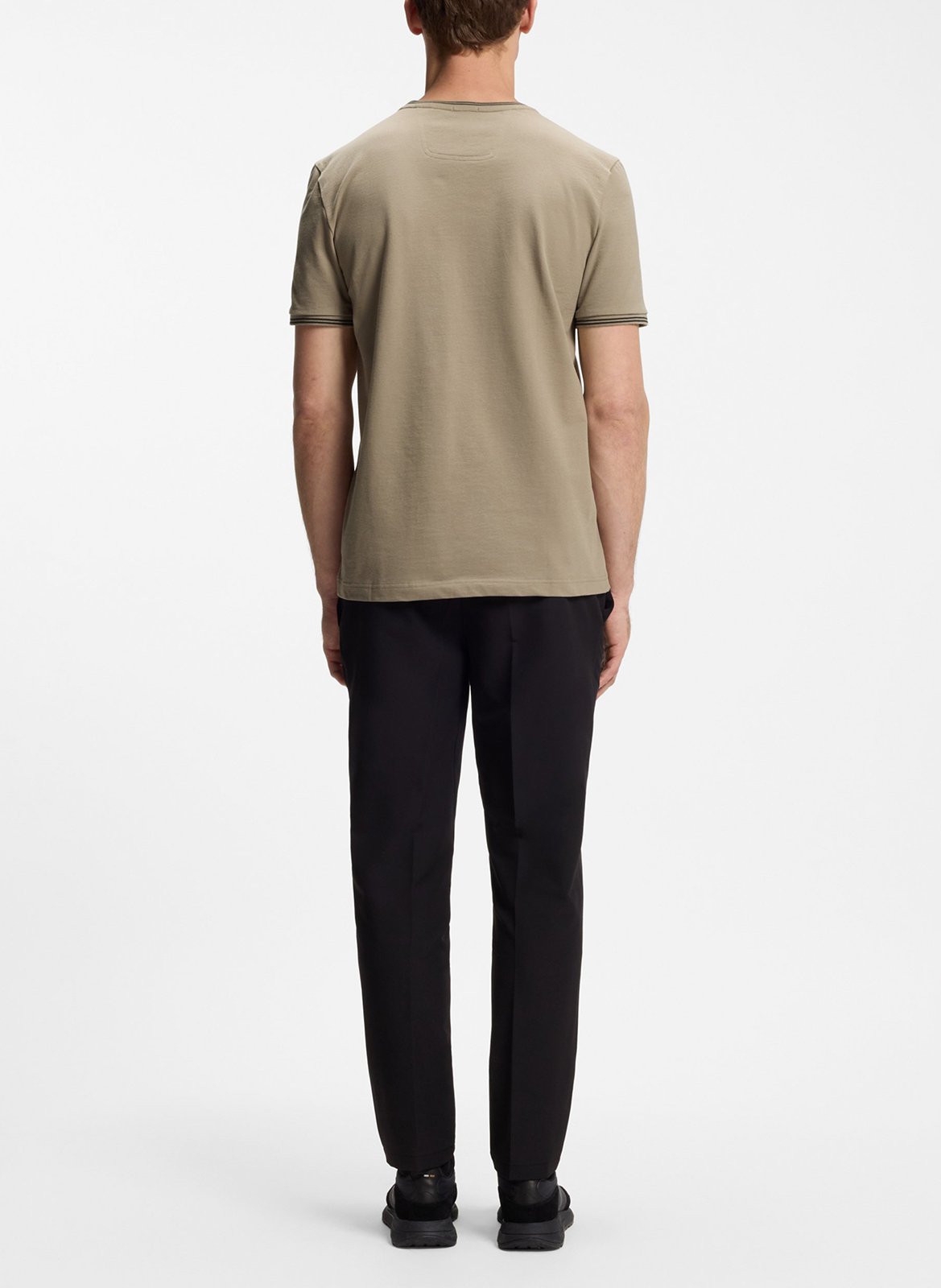 Basic cotton-mix T-shirt BOSS Khaki