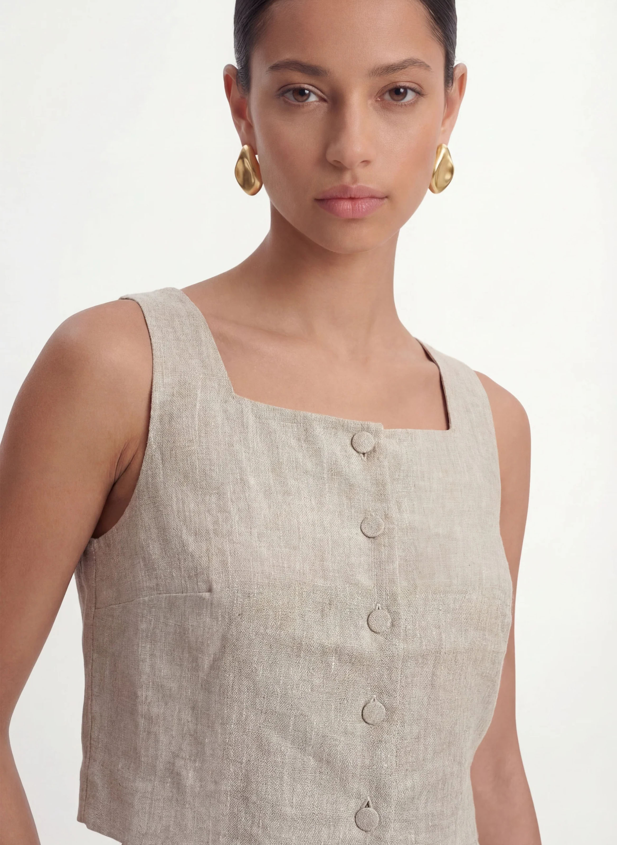 Leinen-Oberteil KOOKAI Beige