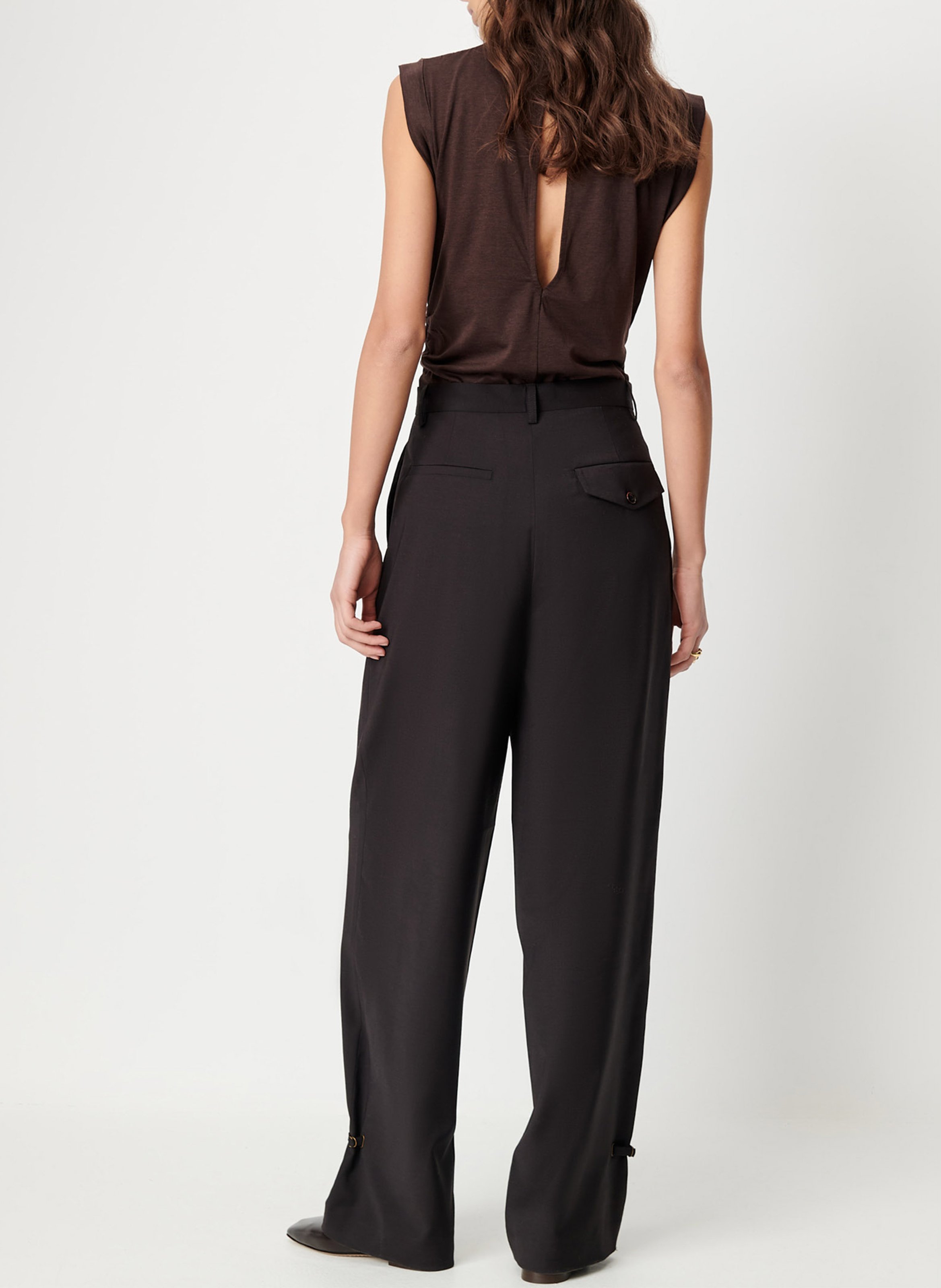 Sleeveless fitted top SESSUN Brown