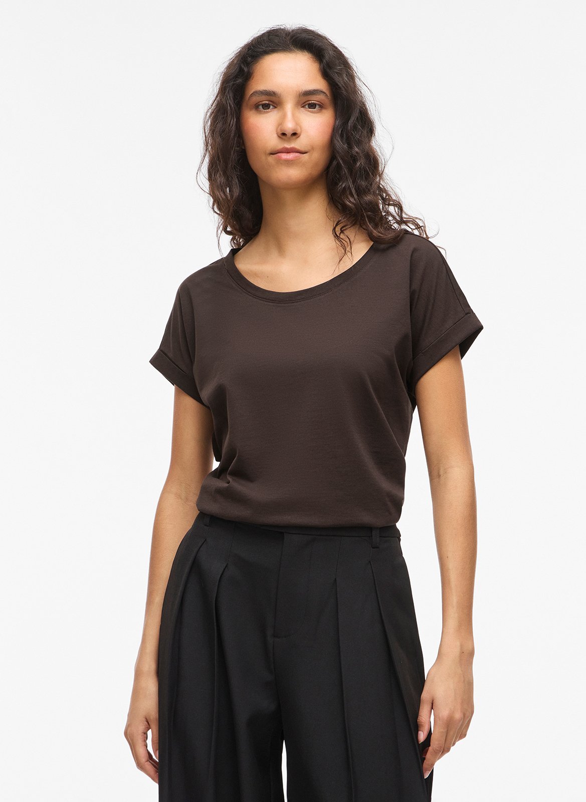 Basic cotton-mix T-shirt VILA