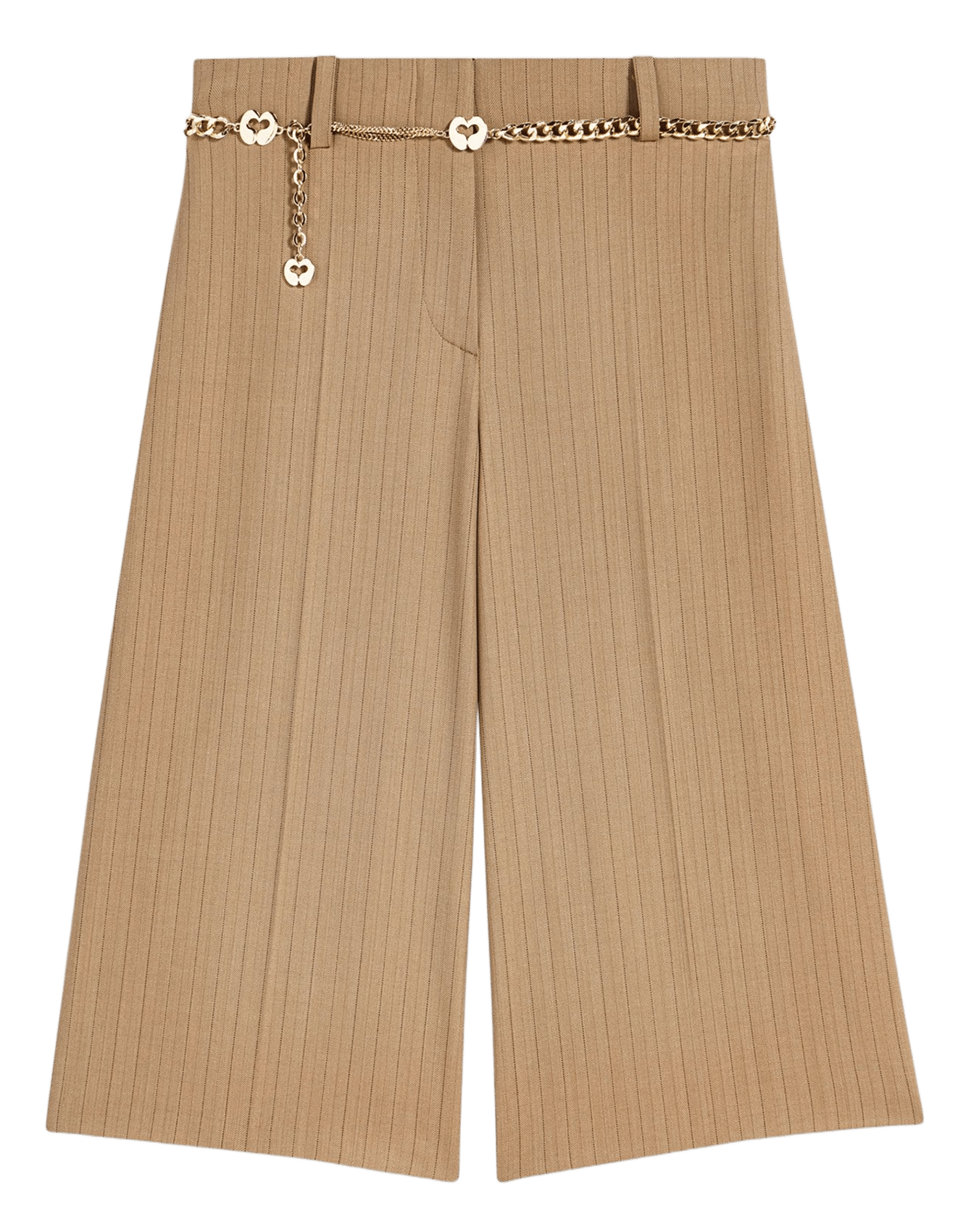 Striped wool blend tailored Bermuda shorts MAJE Beige