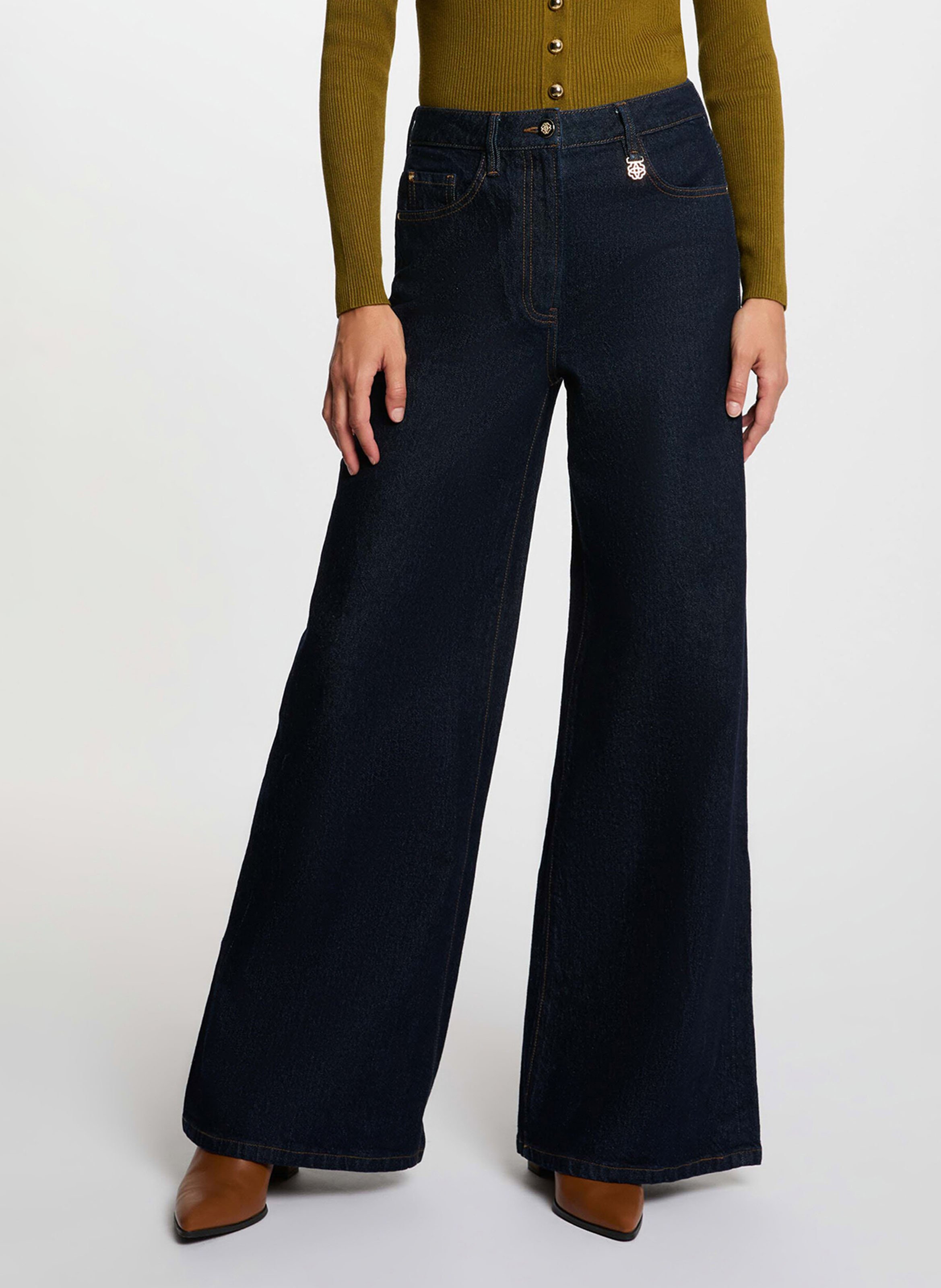 Jean flare taille haute MORGAN Bleu