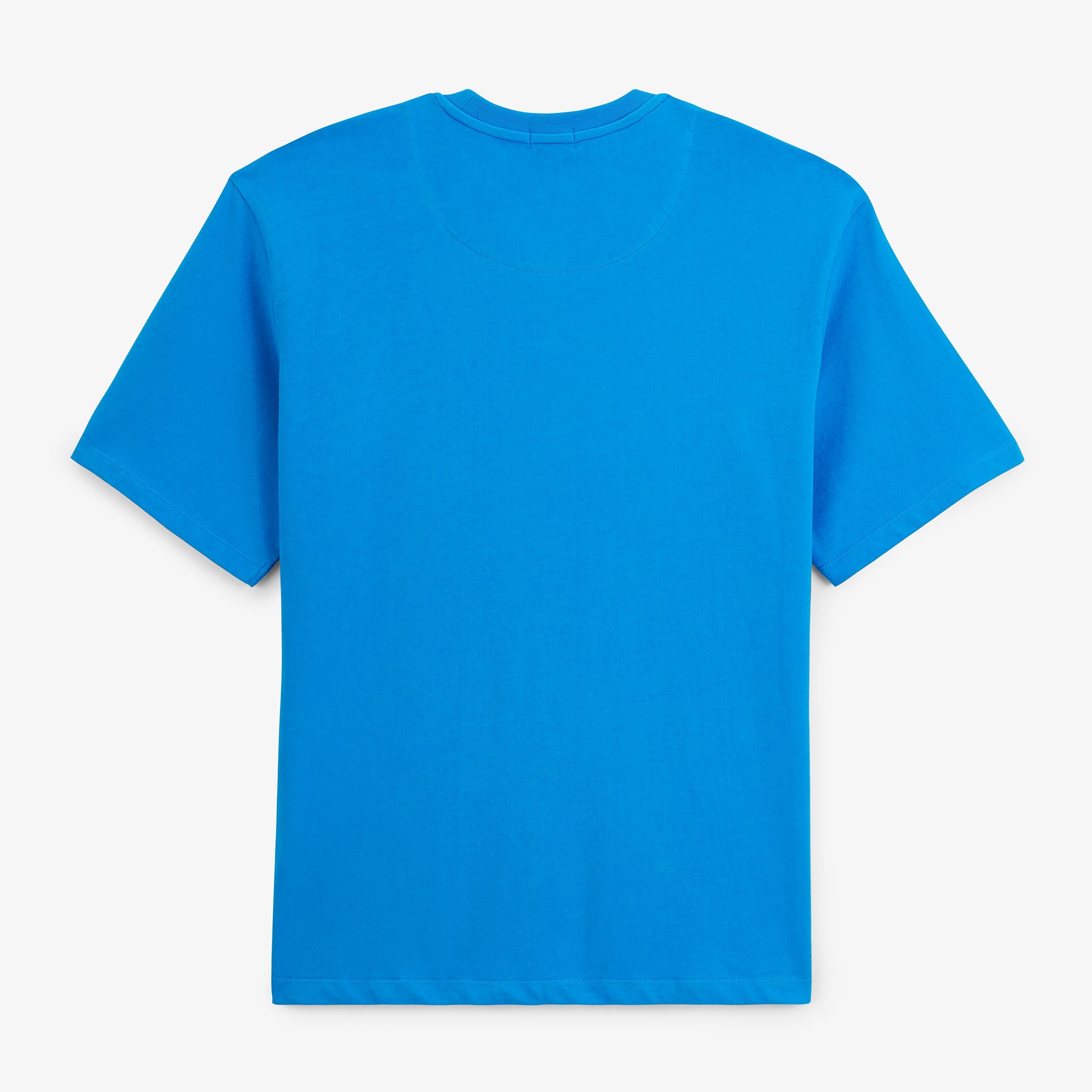 Short-sleeve round neck t-shirt with embroidered Thor design in royal blue. SERGE BLANCO Blue