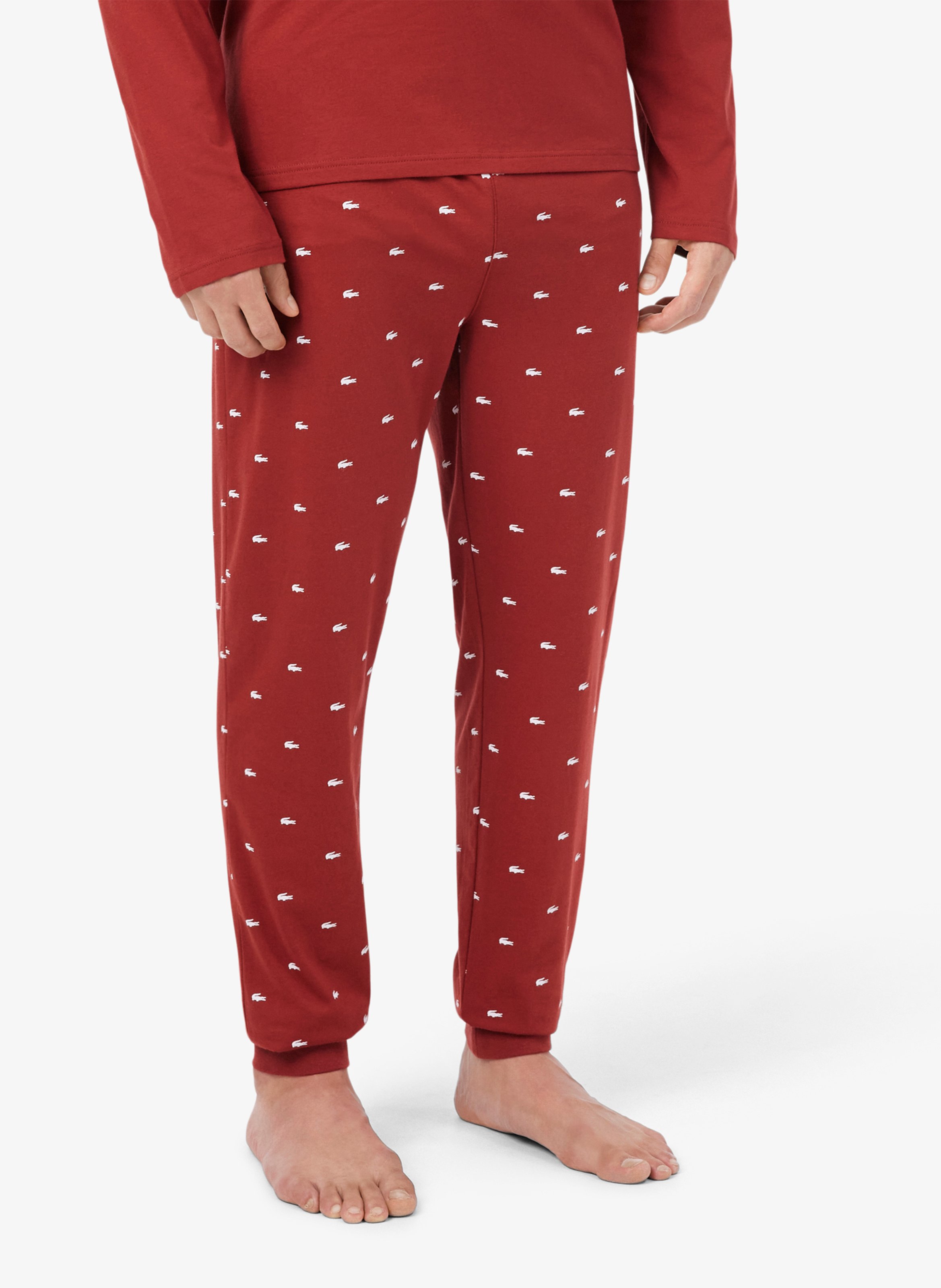 Cotton-mix pajama set LACOSTE Red