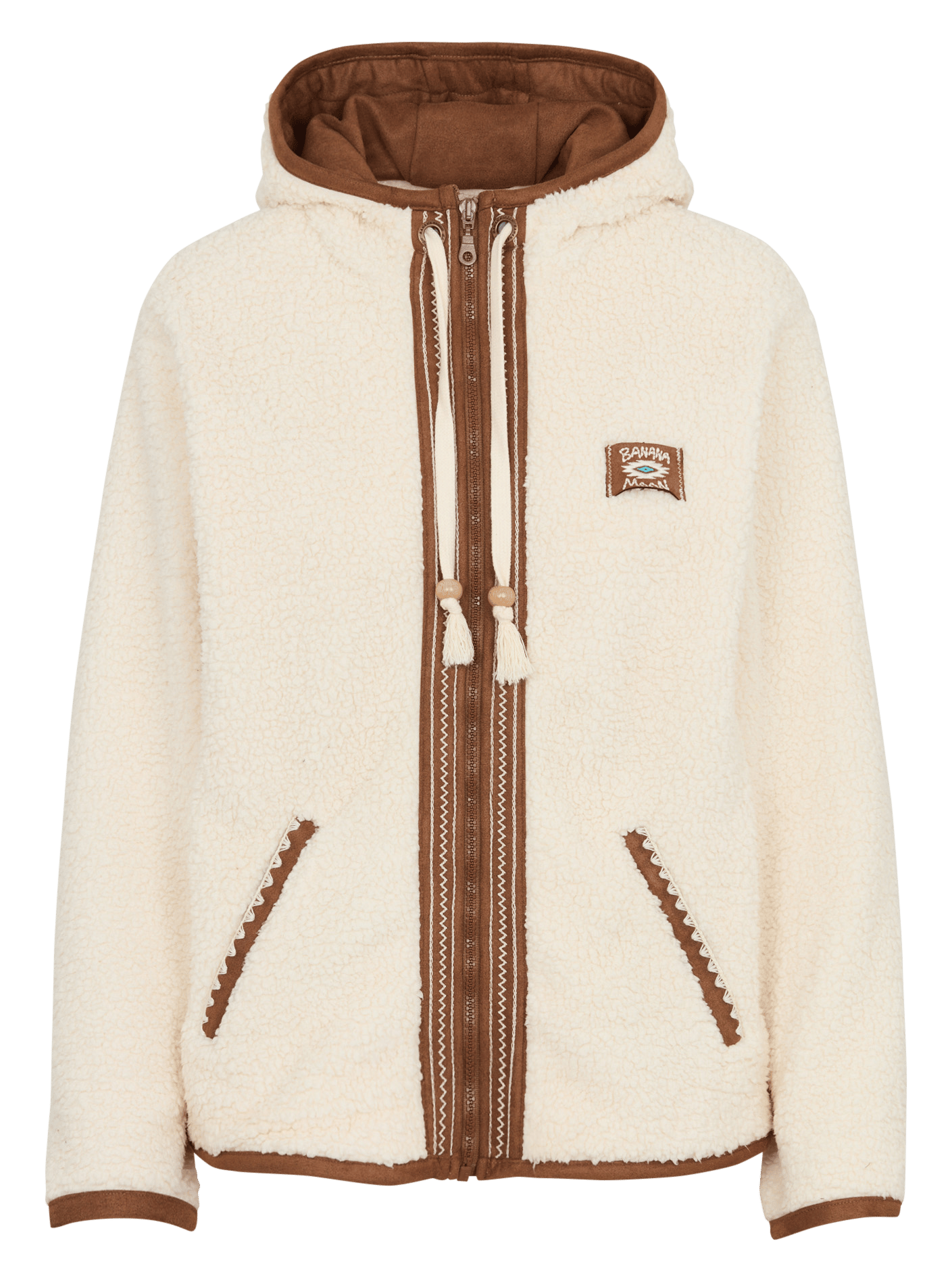 Rechte fleece met capuchon BANANA MOON Beige