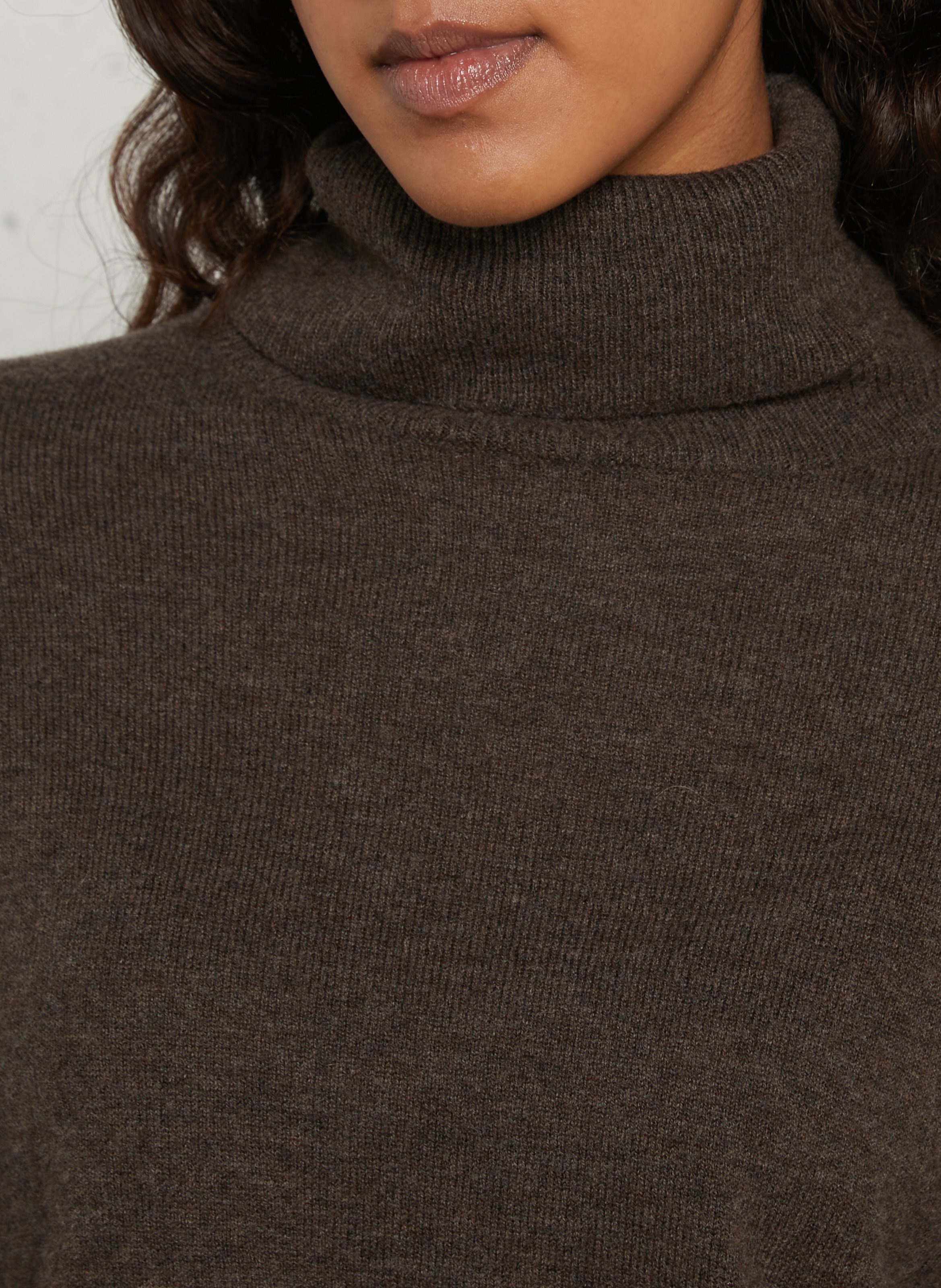 Loose-fit wool polo neck sweater MAISON 123 Brown