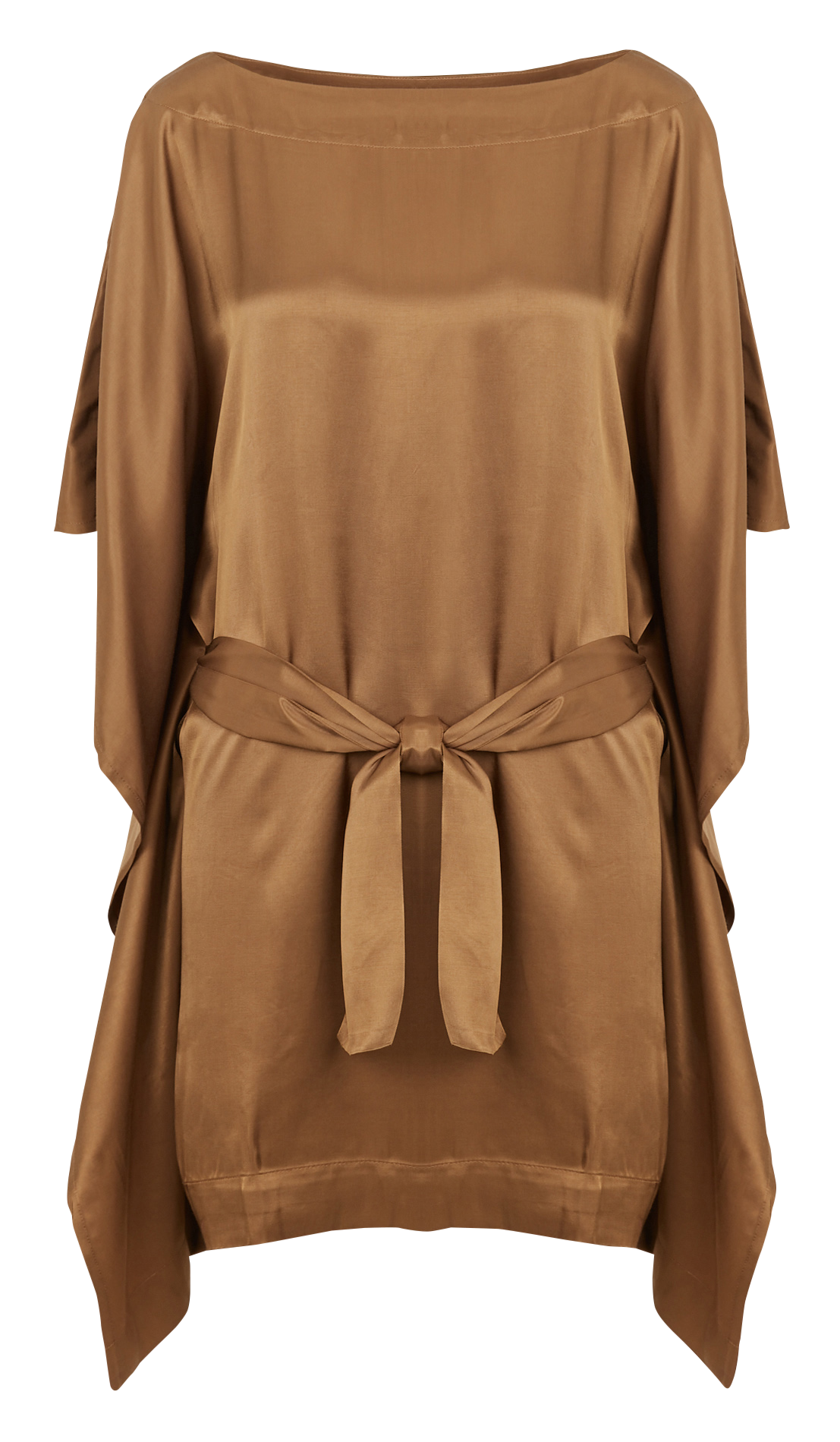 Korte jurk met boothals KARMA KOMA Bruin