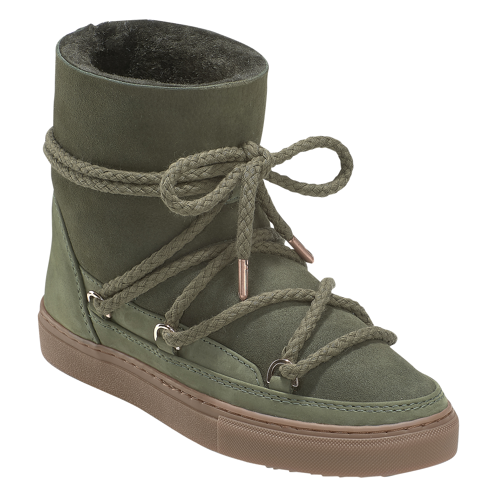 Suede mid-calf boots with furry lining INUIKII Green