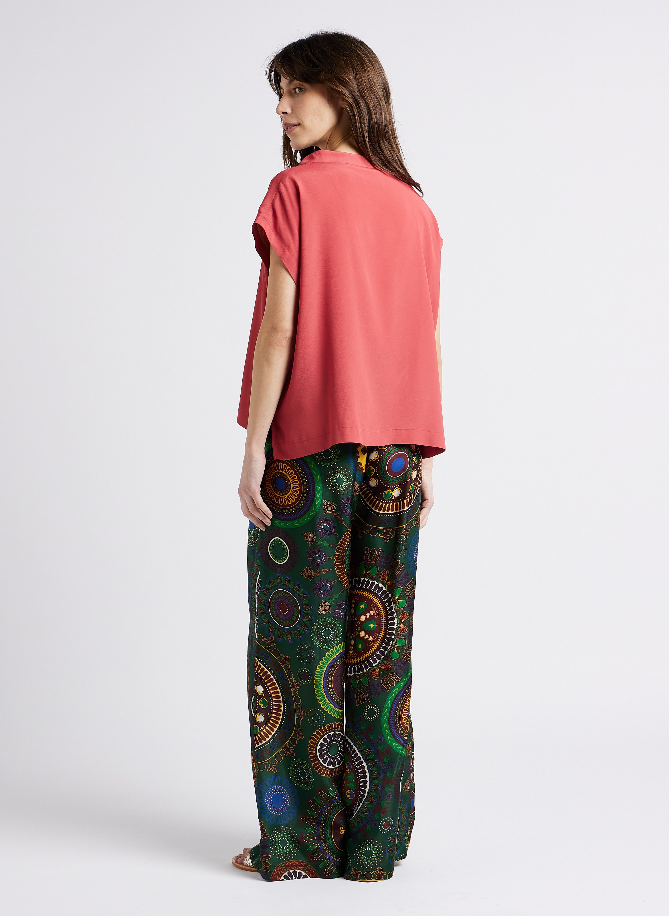 Fluid boat-neck top MOMONI Orange