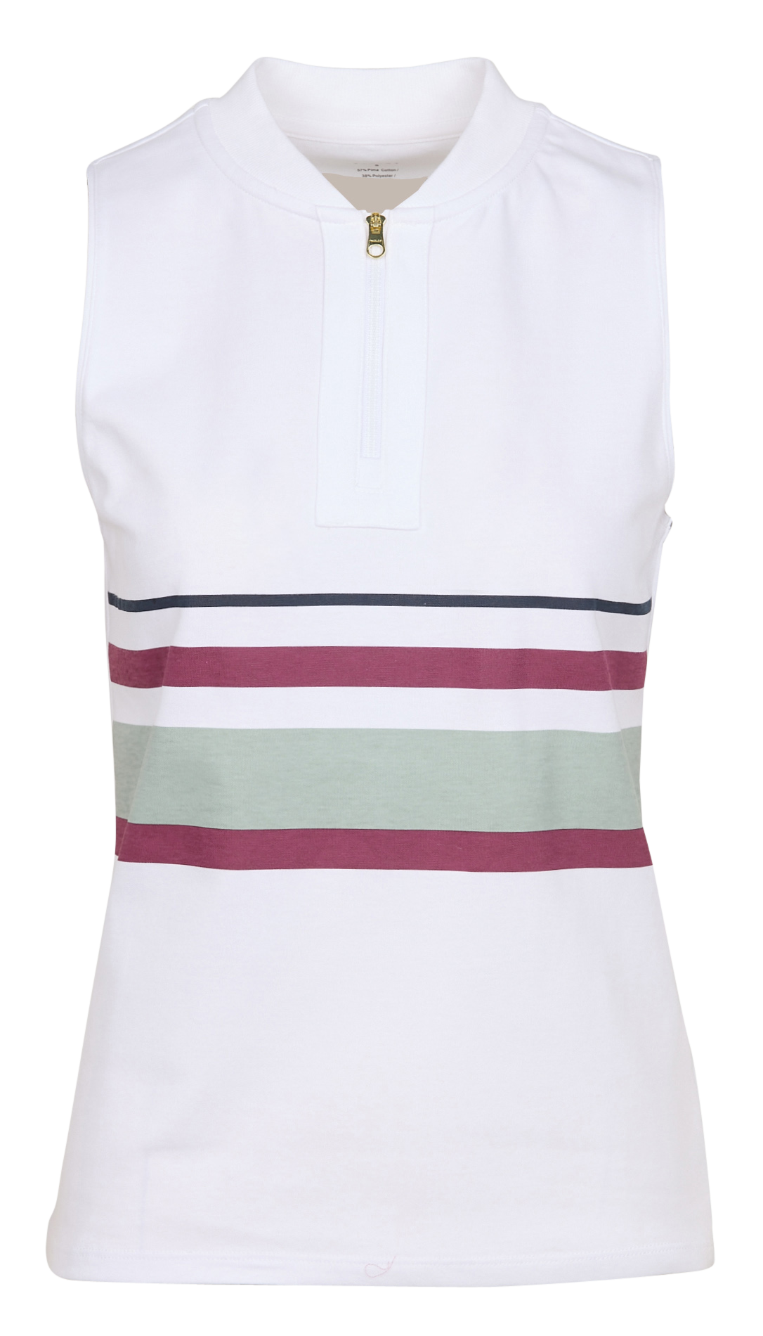 Débardeur zippé et sérigraphié à col teddy VARLEY Blanc