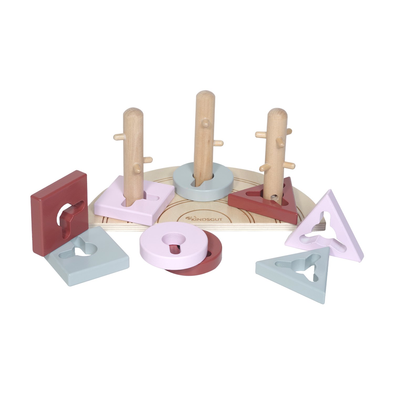 Elias rainbow peg puzzle KINDSGUT Pink