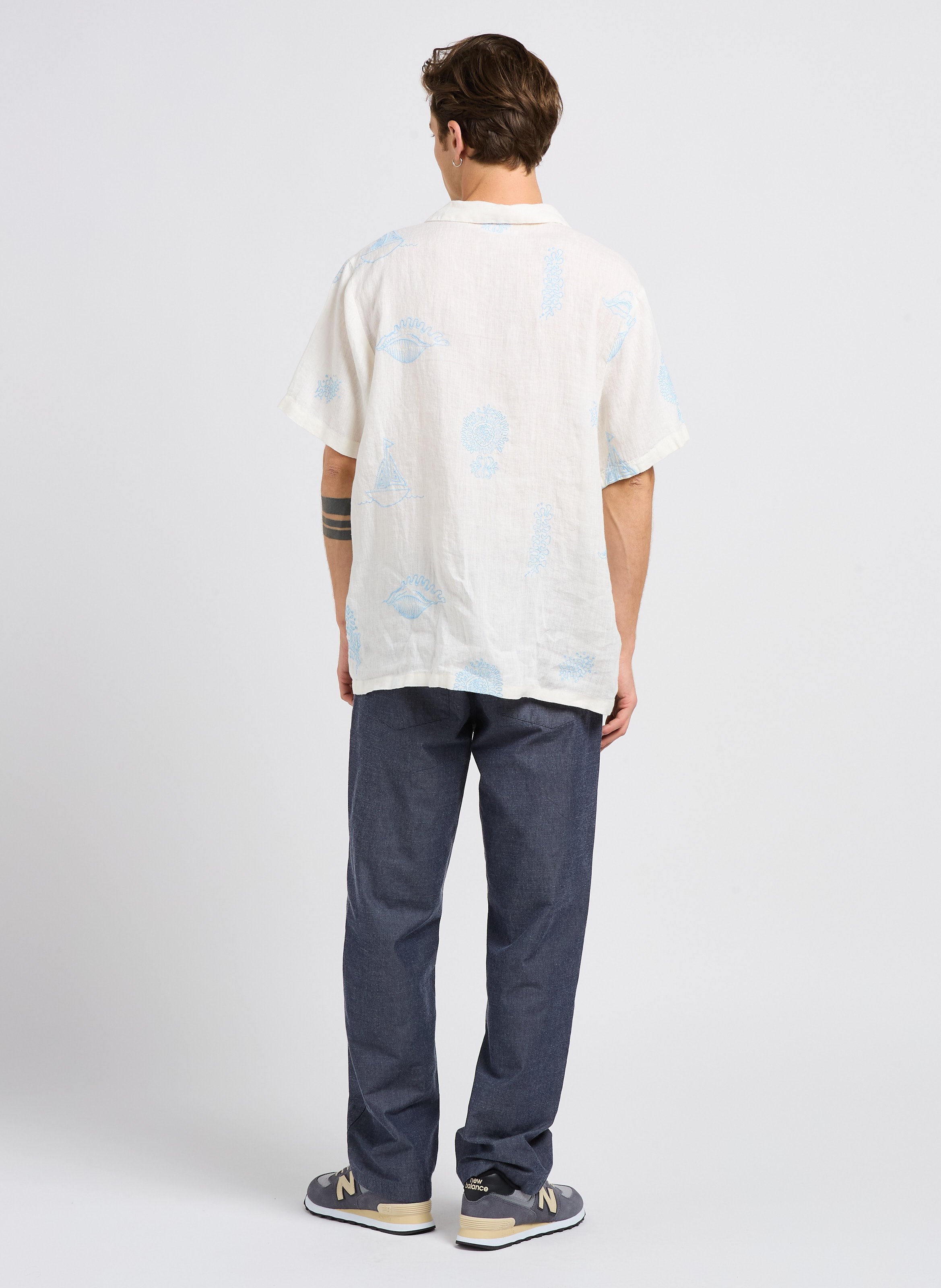 Pantalon droit en coton bio KNOWLEDGE COTTON APPAREL Bleu