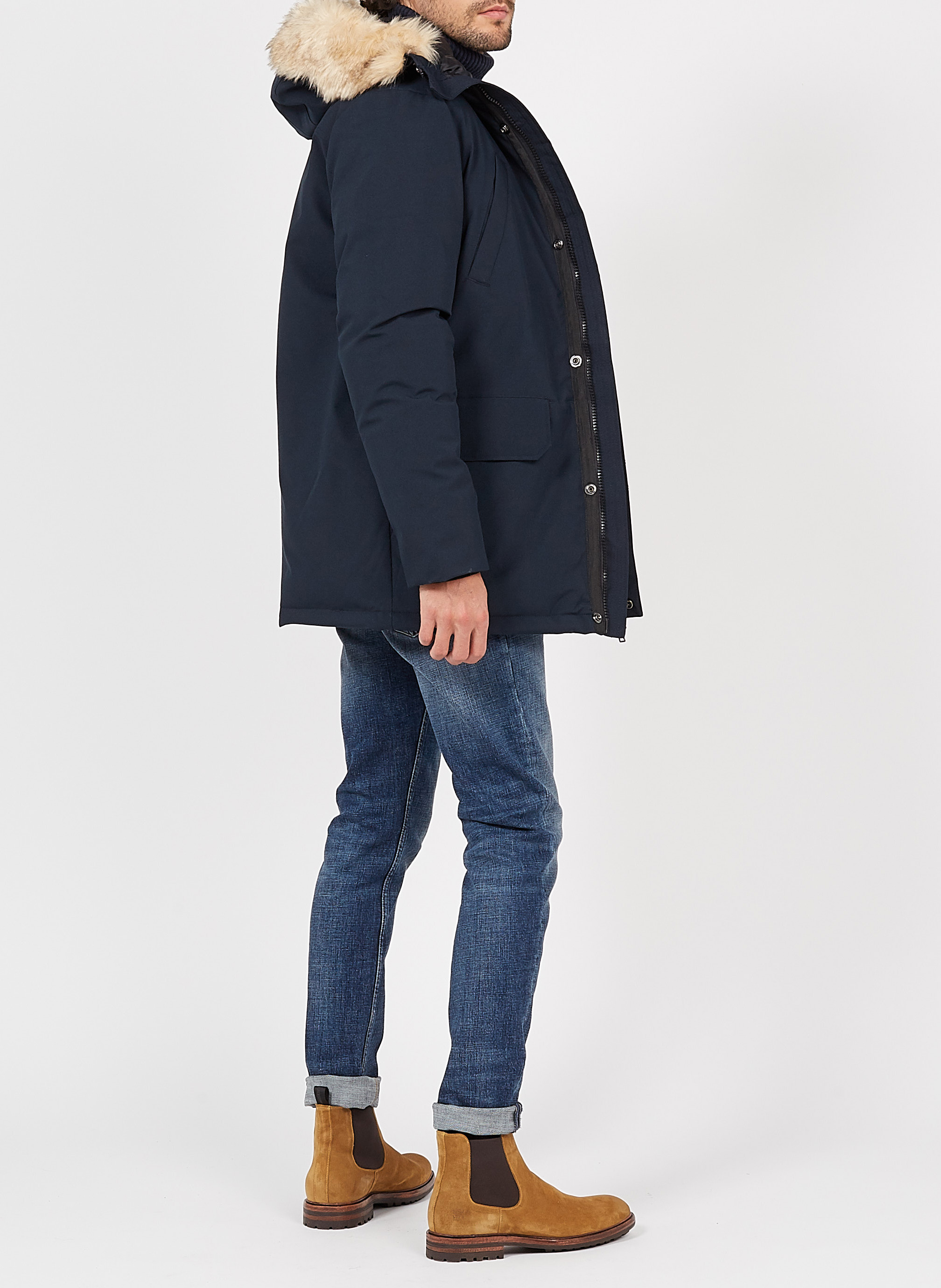 Long hooded parka SCHOTT Blue