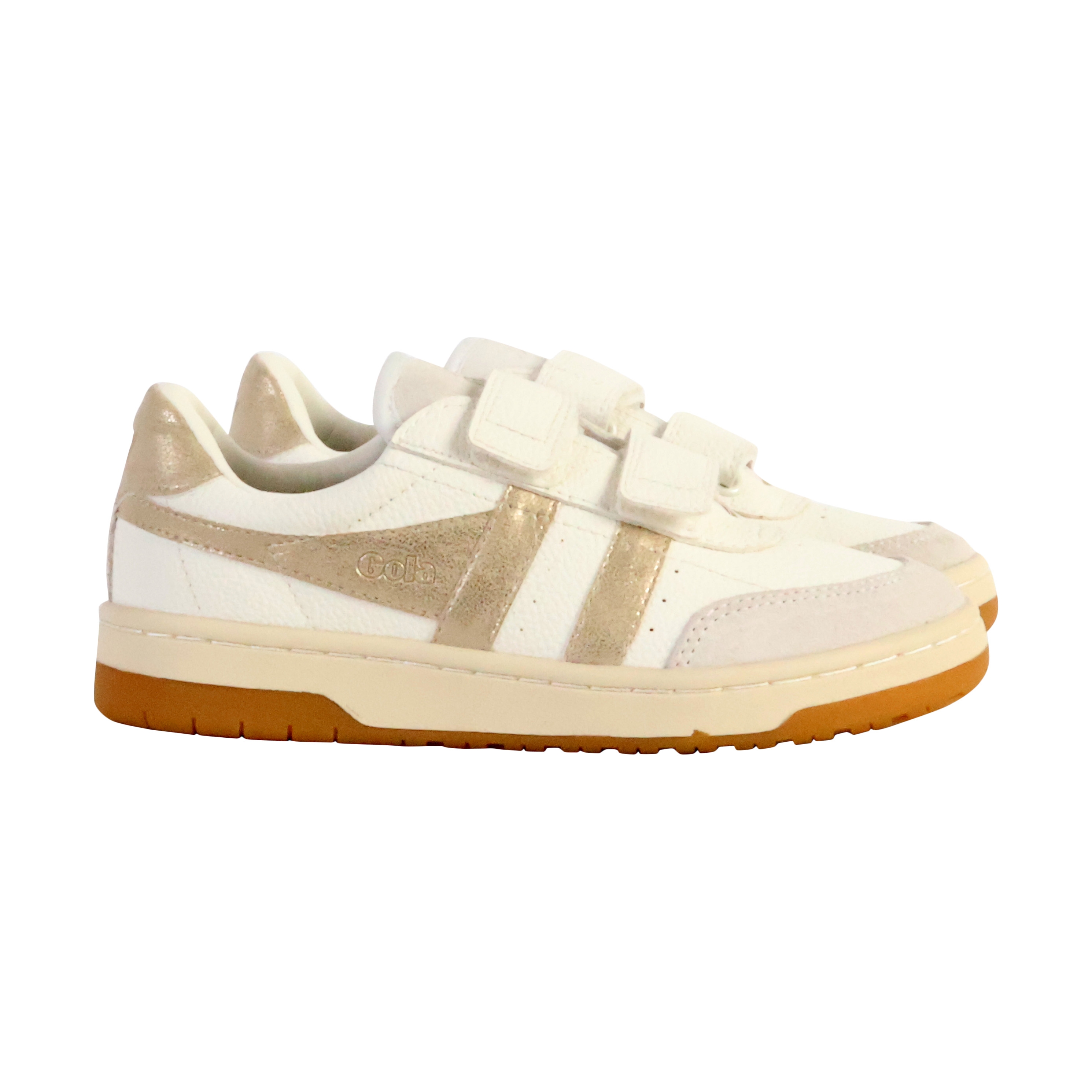 Kids leather sneakers falcon mirror GOLA White