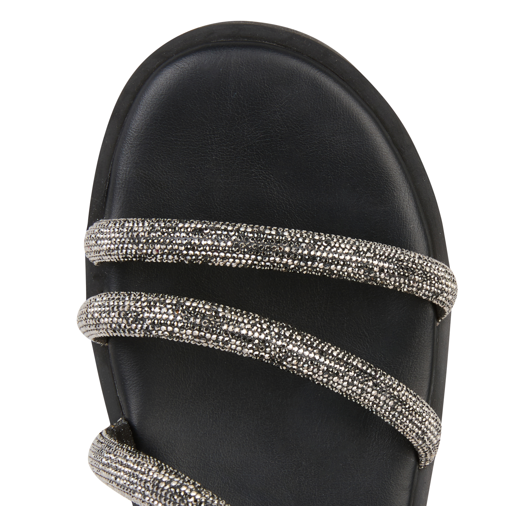 Flat sandals with rhinestone straps LES TROPEZIENNES PAR M.BELARBI Black