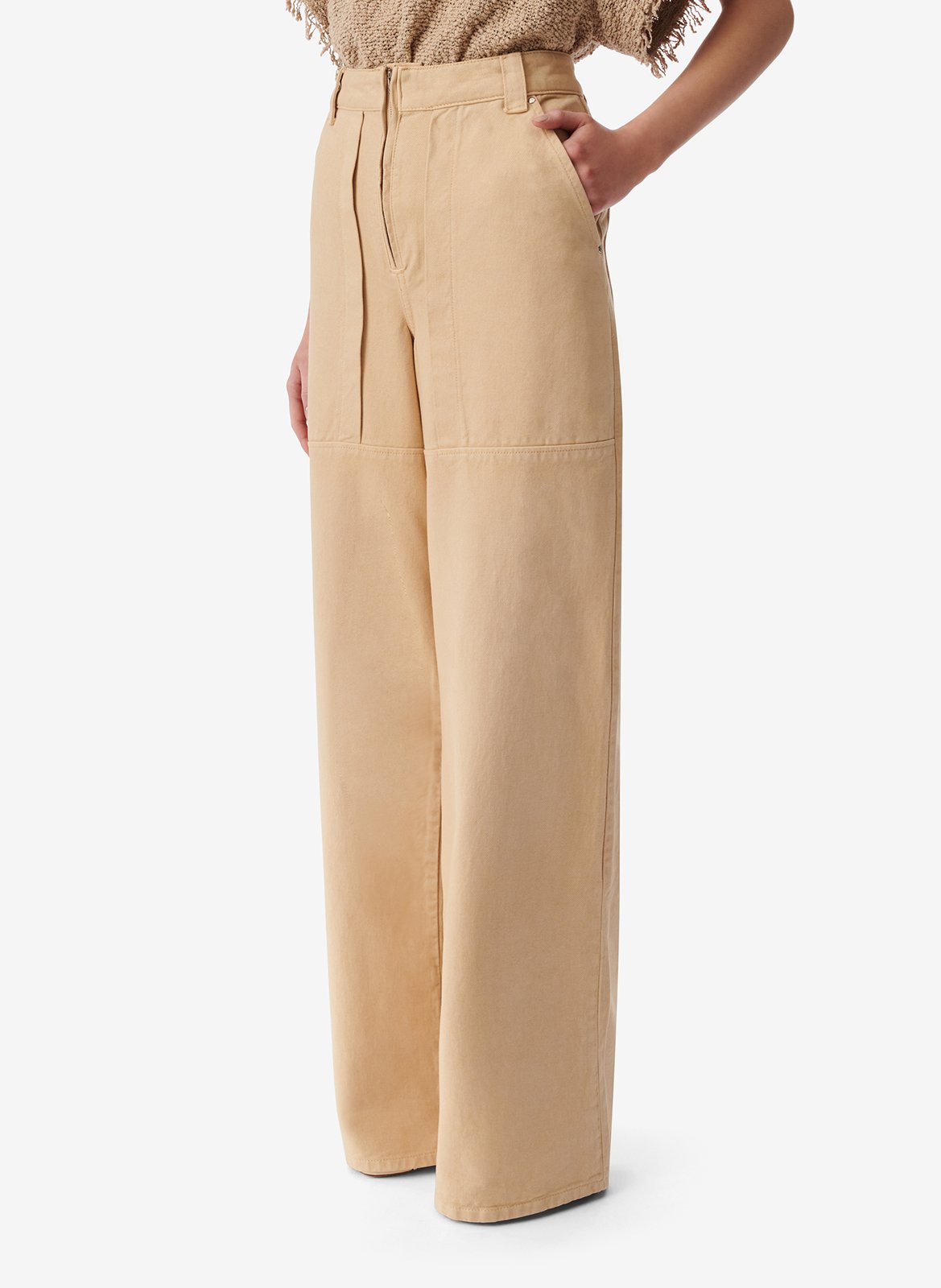 Eco-responsible high-rise wide-leg jeans IRO Beige
