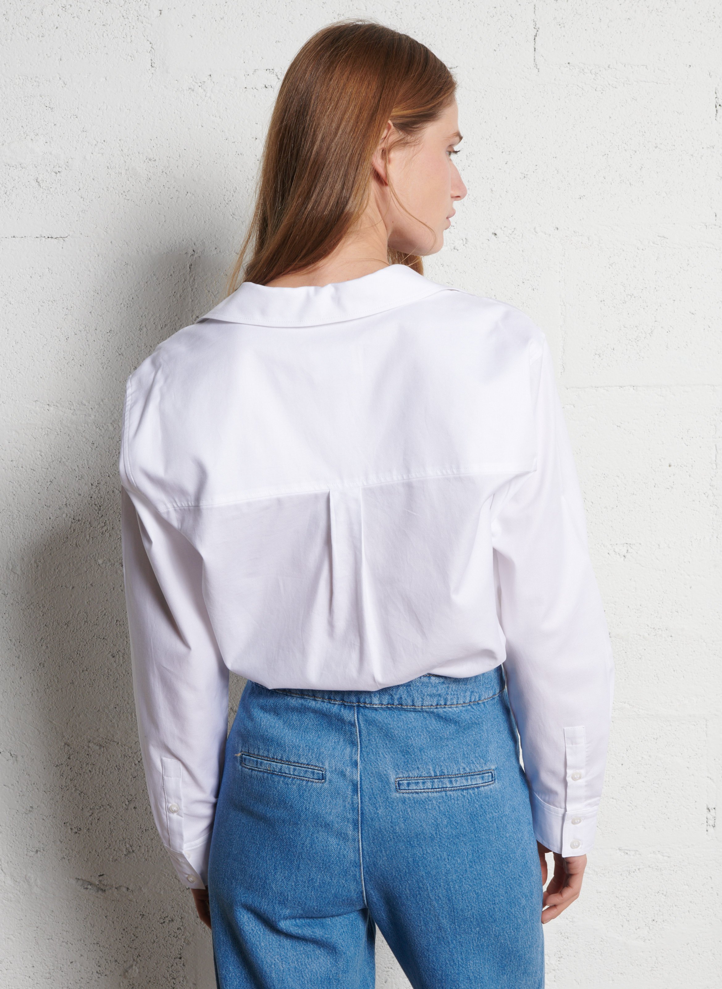 Chemise col classique ample en coton MAISON 123 Blanc