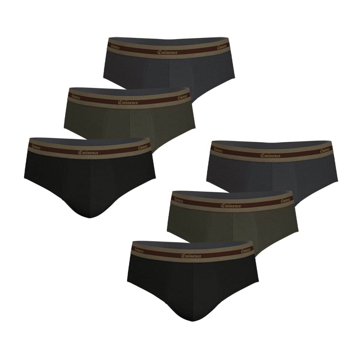 Set of 6 men's briefs selection in organic cotton by Eminence EMINENCE Multicolored