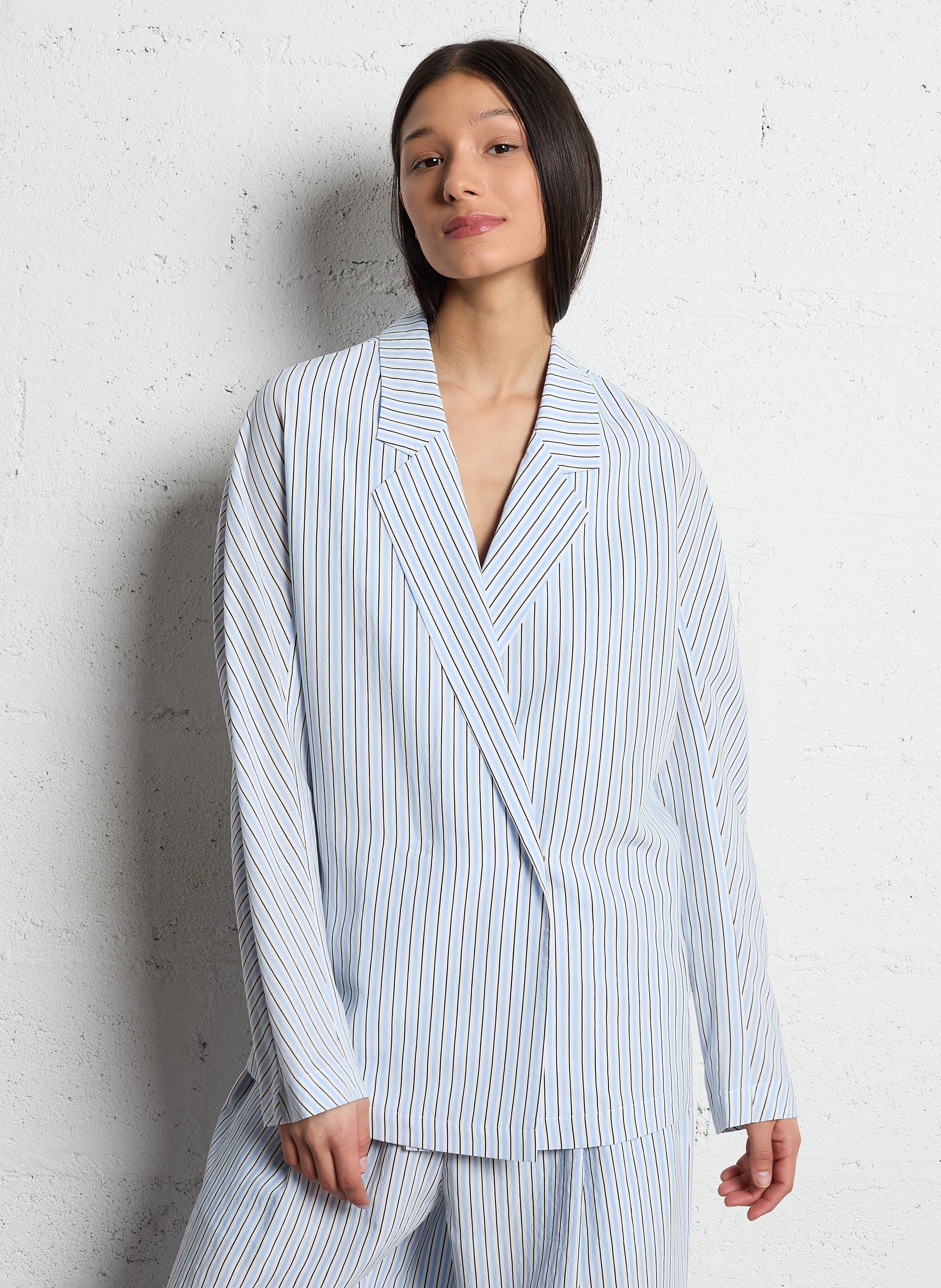 Striped jacket with tailored collar LAURENCE BRAS Blue