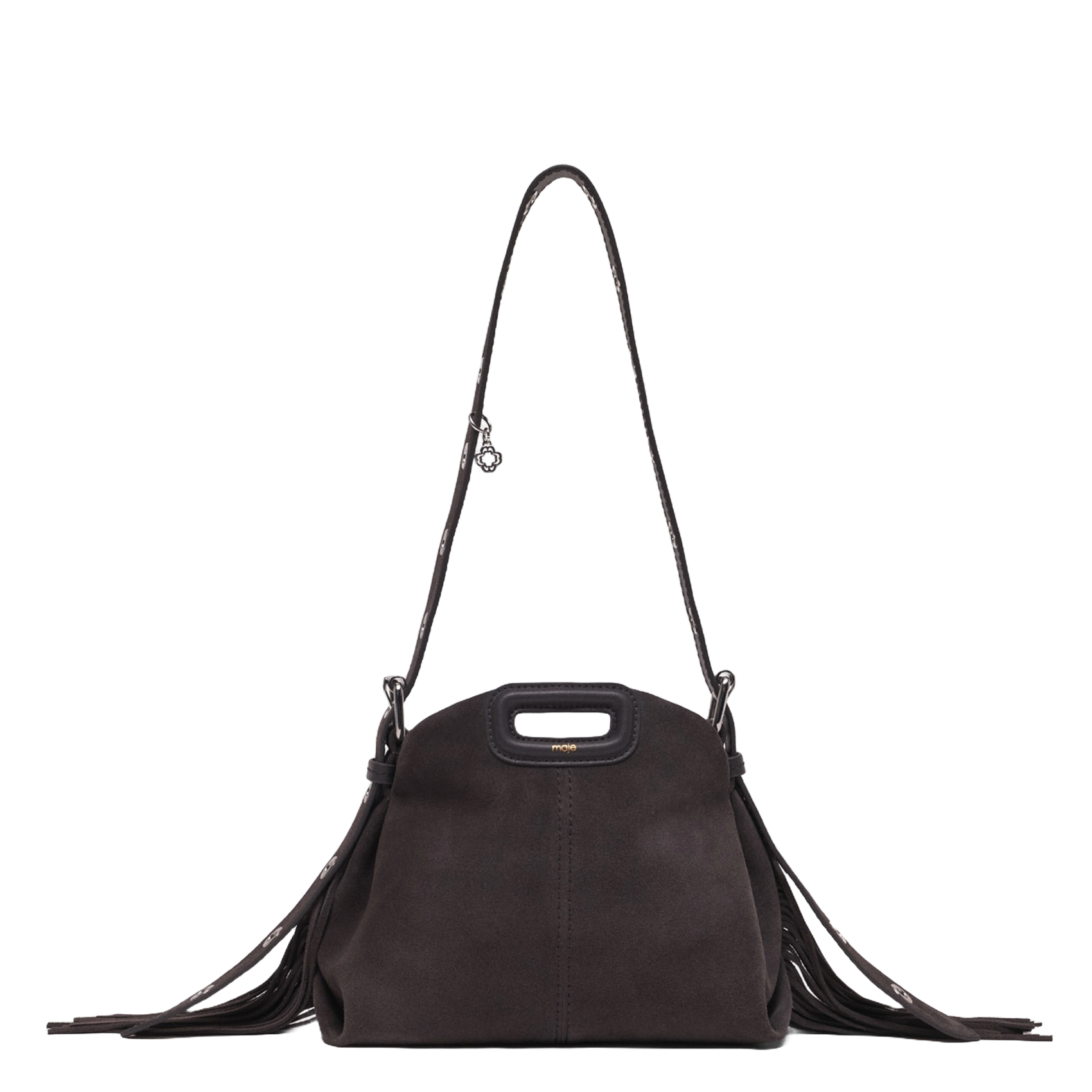 Sac bandoulière en cuir velours MAJE