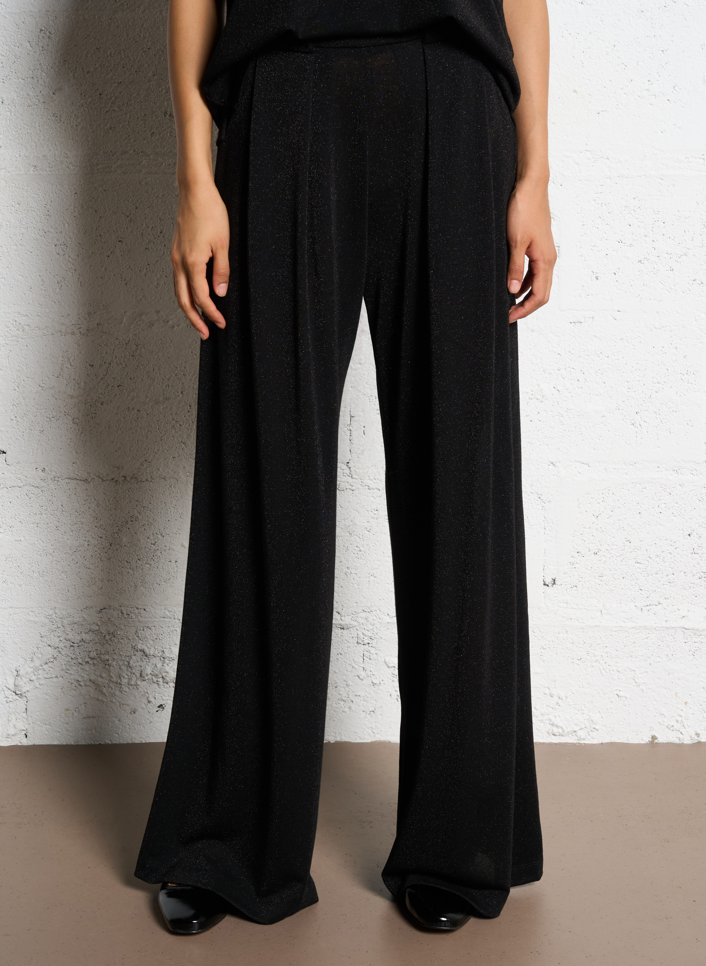 Pantalon large à paillettes MOMONI Noir