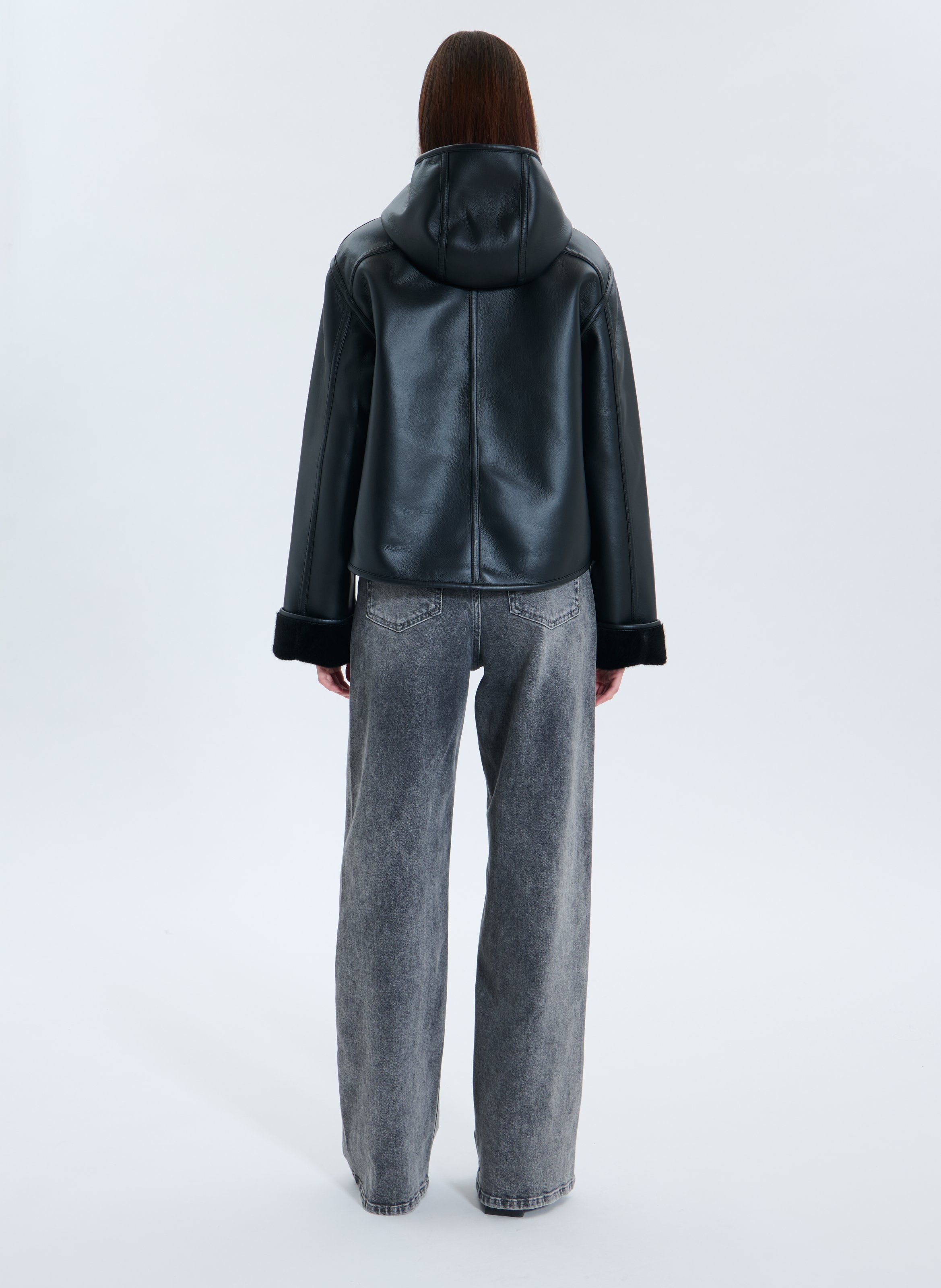 Short oversized hooded jacket ZAPA Black