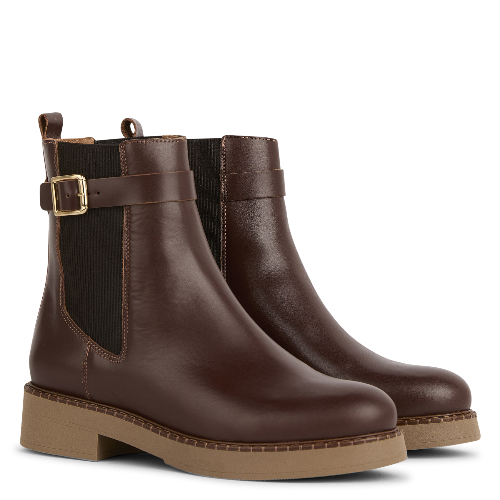 Bianca leather ankle boots BOCAGE Brown