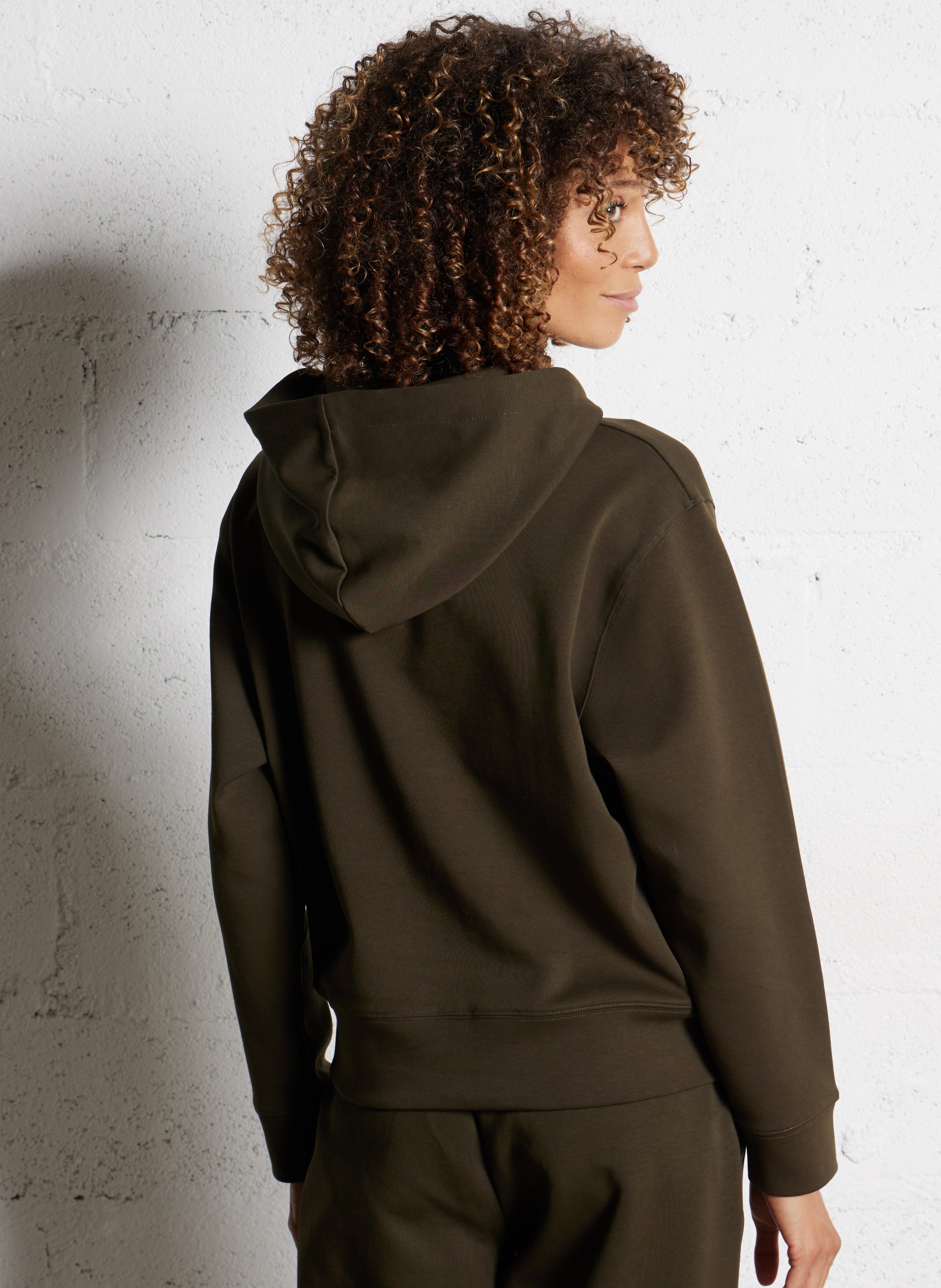 Sweat col rond en coton mélangé MAISON 123 Kaki