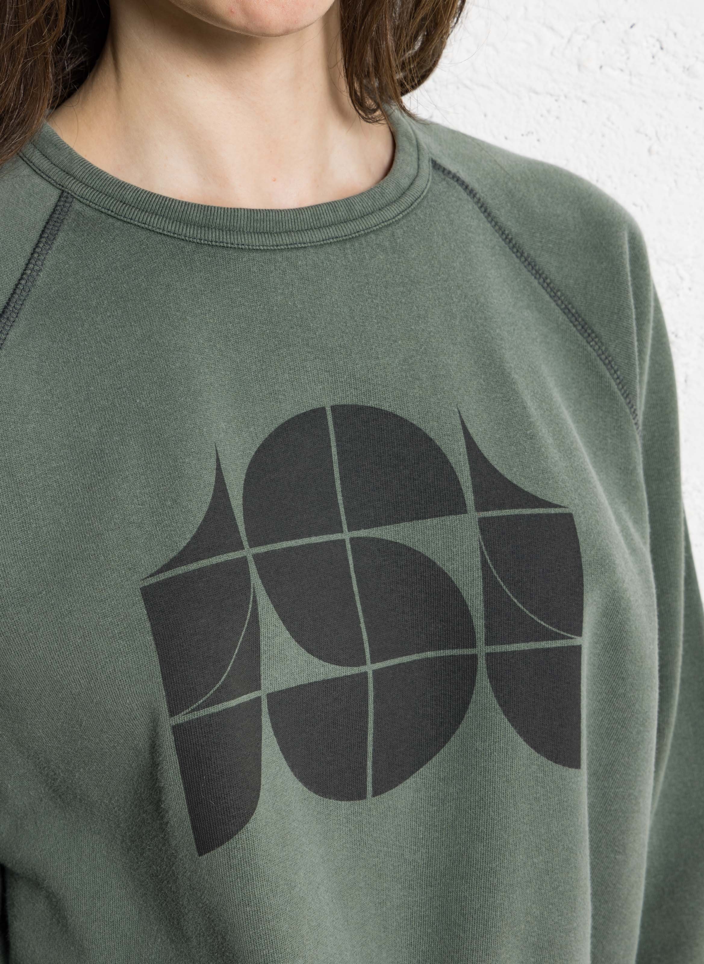 Straight printed cotton sweatshirt SOEUR Grey