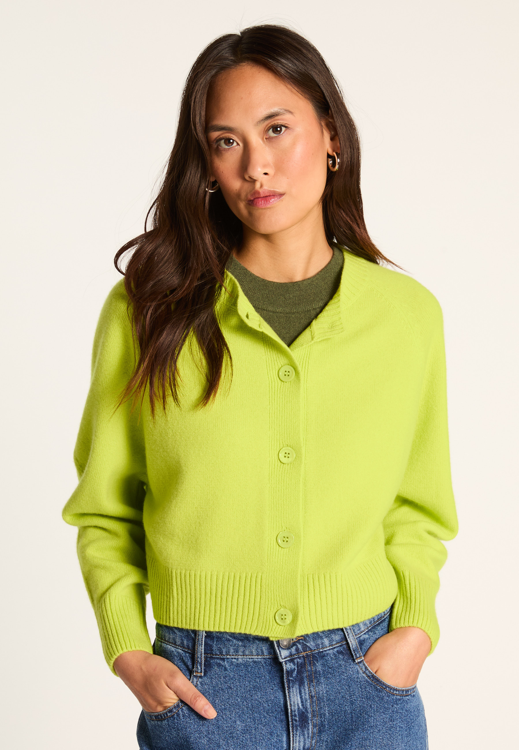Cashmere cardigan MAISON MONTAGUT Green