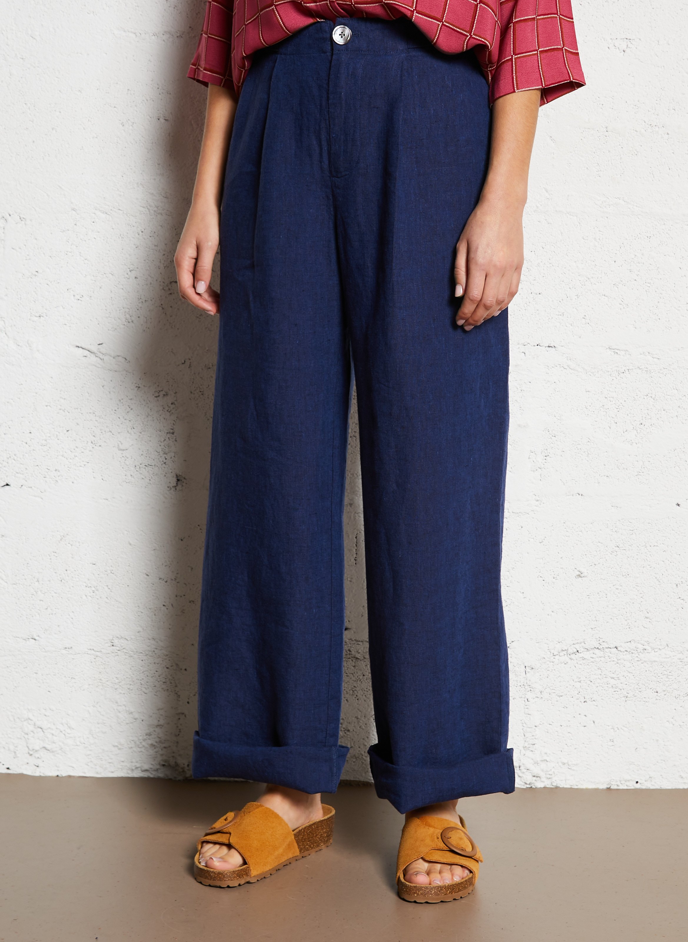 Jean large en coton mélangé NICE THINGS Bleu