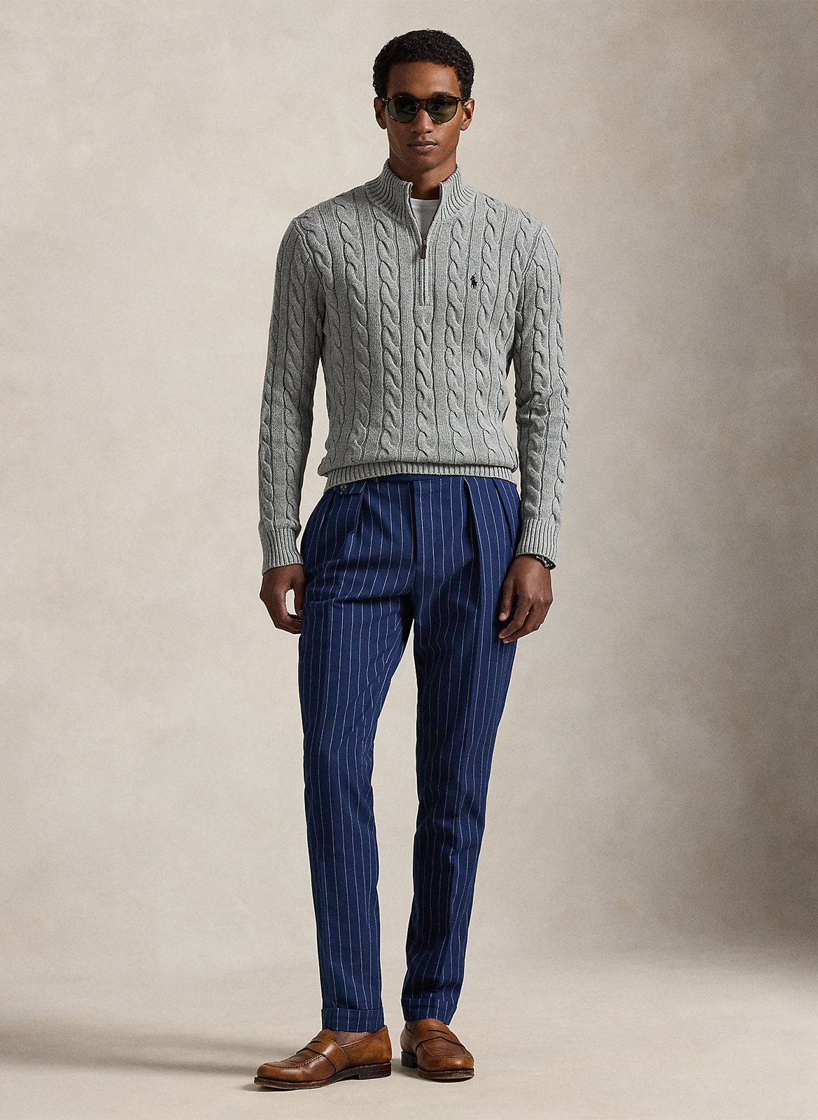 Twisted knit cotton sweater POLO RALPH LAUREN Grey