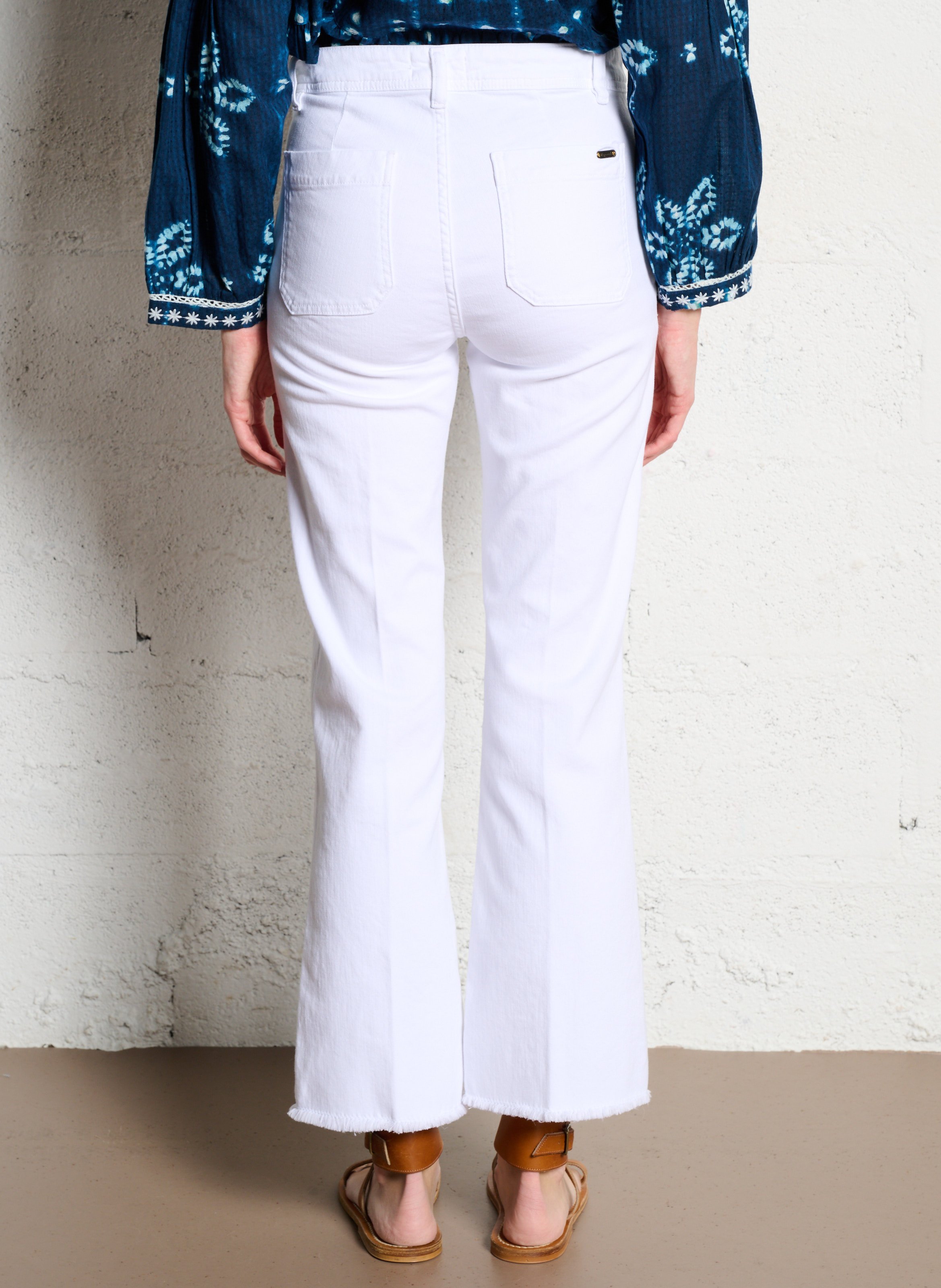 Chino van katoenmix Wit