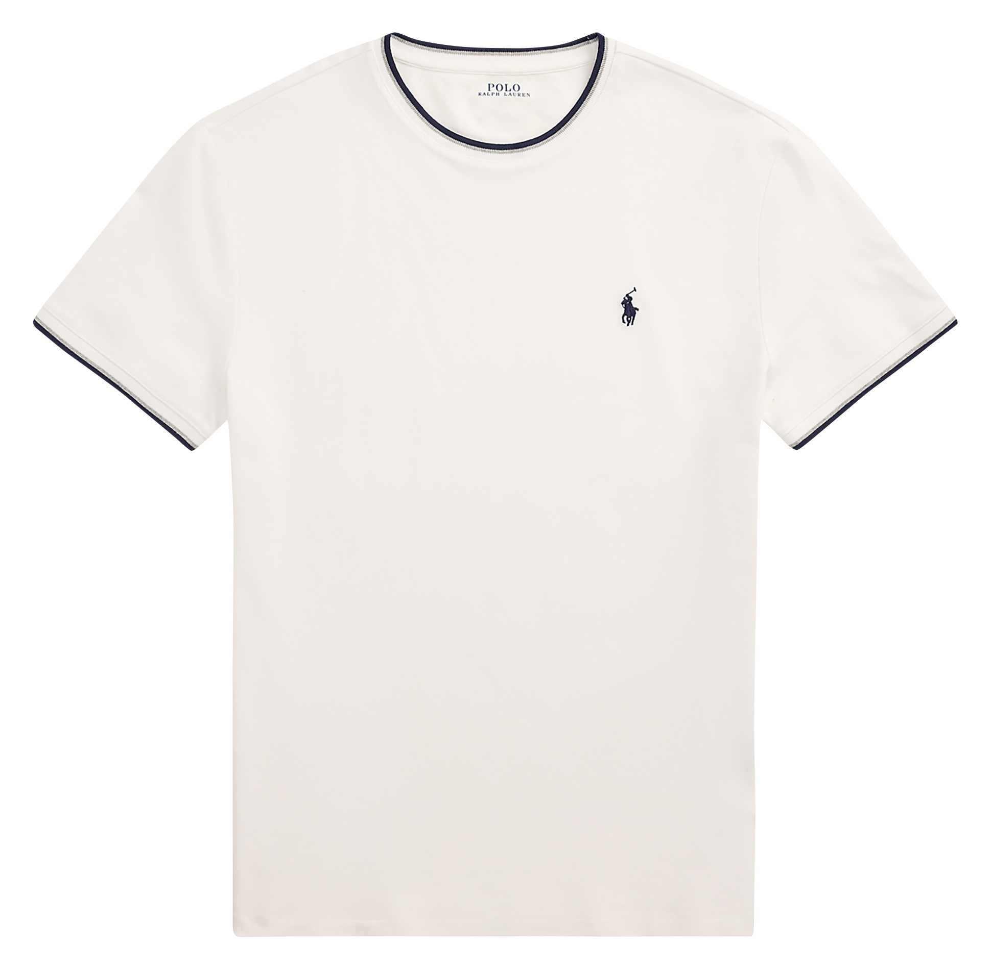Camiseta de mezcla de algodón recta con cuello redondo POLO RALPH LAUREN Blanco