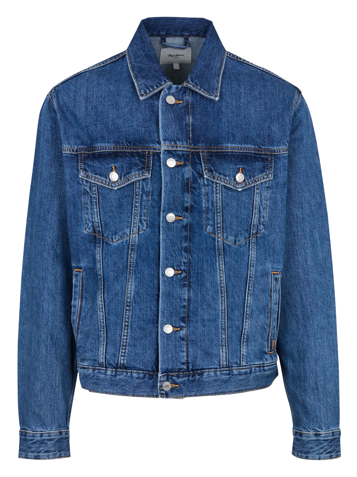 Veste courte droite boutonnée en jean PEPE JEANS Bleu