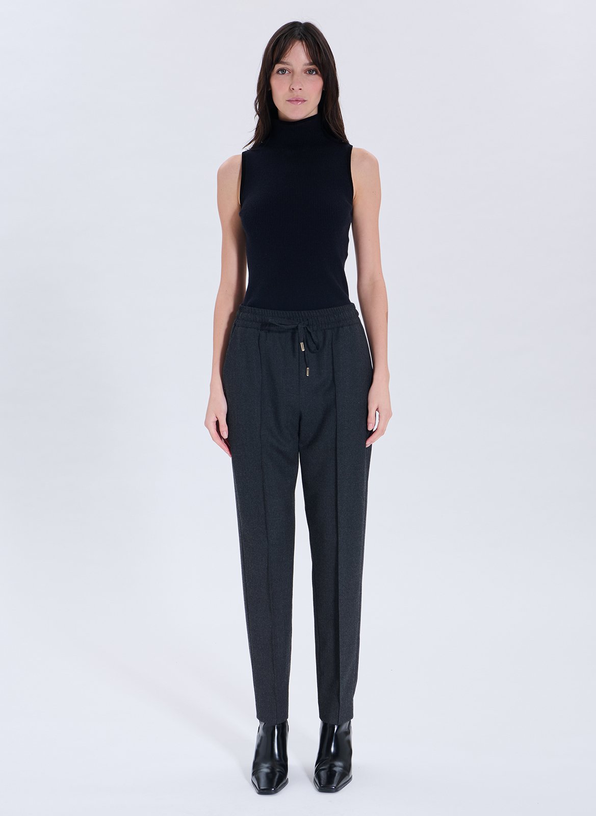 High-waisted carrot-cut trousers ZAPA Grey