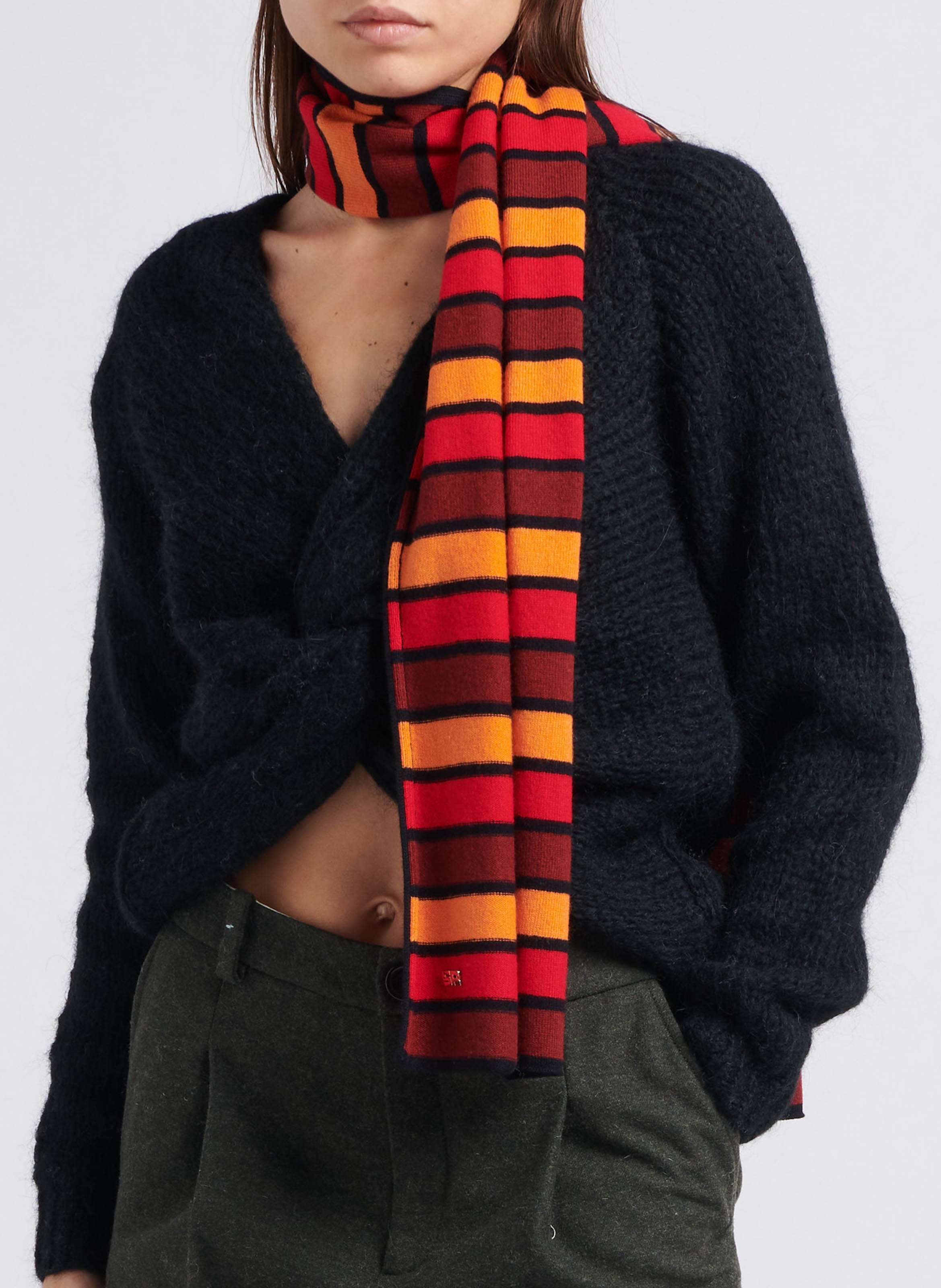 Echarpe rayé en laine  SONIA RYKIEL Rouge