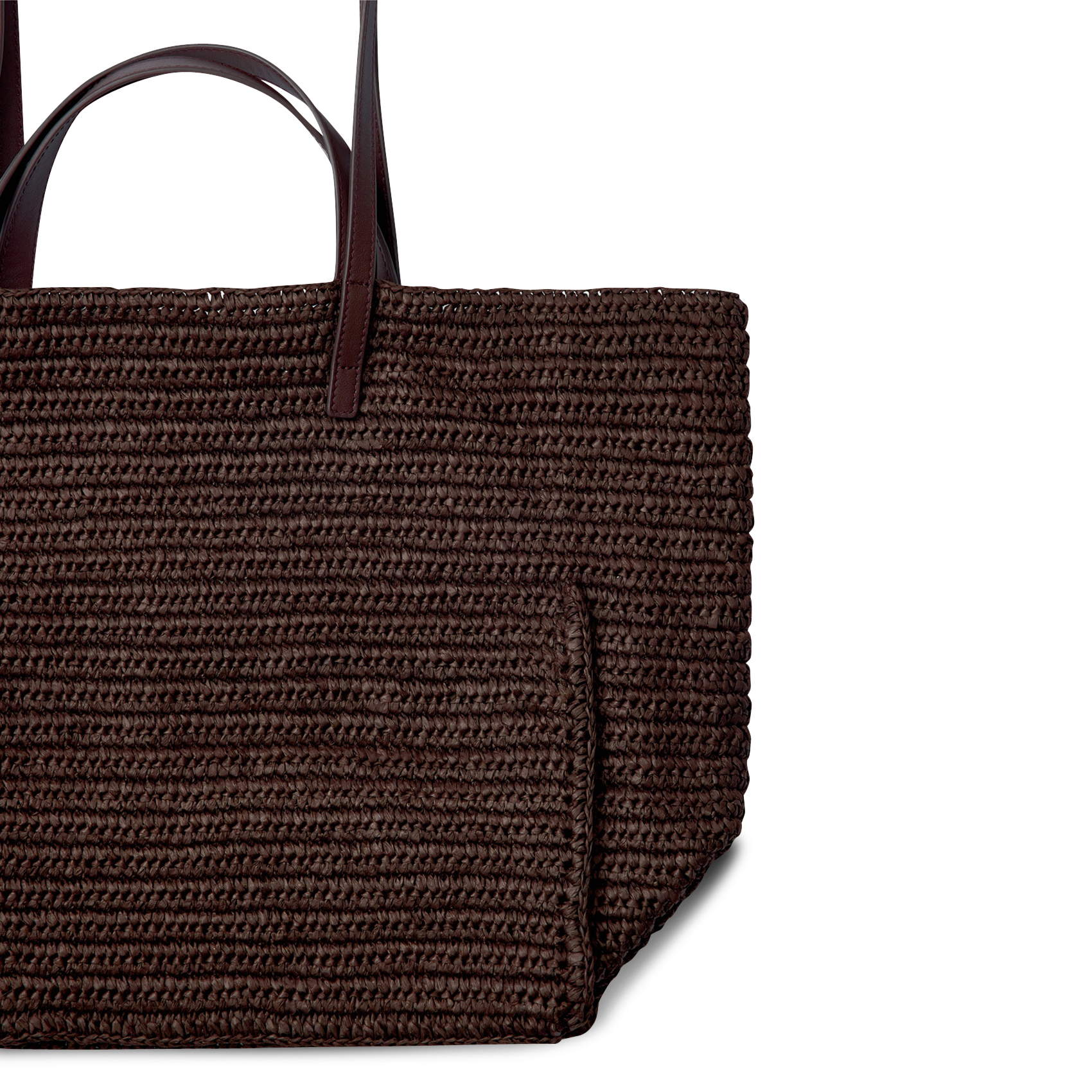 Plain straw tote bag SELECTED Brown