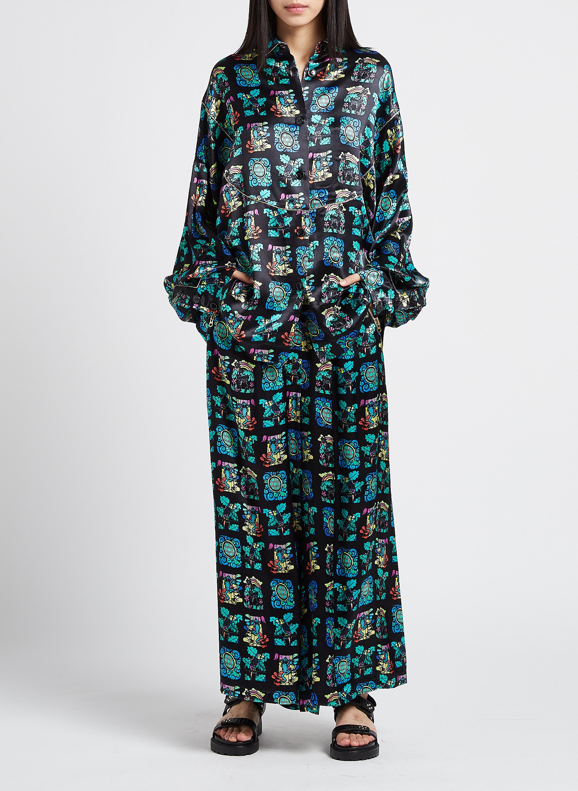 Oversize-Bluse mit klassischem Kragen HEIMSTONE Mehrfarbig