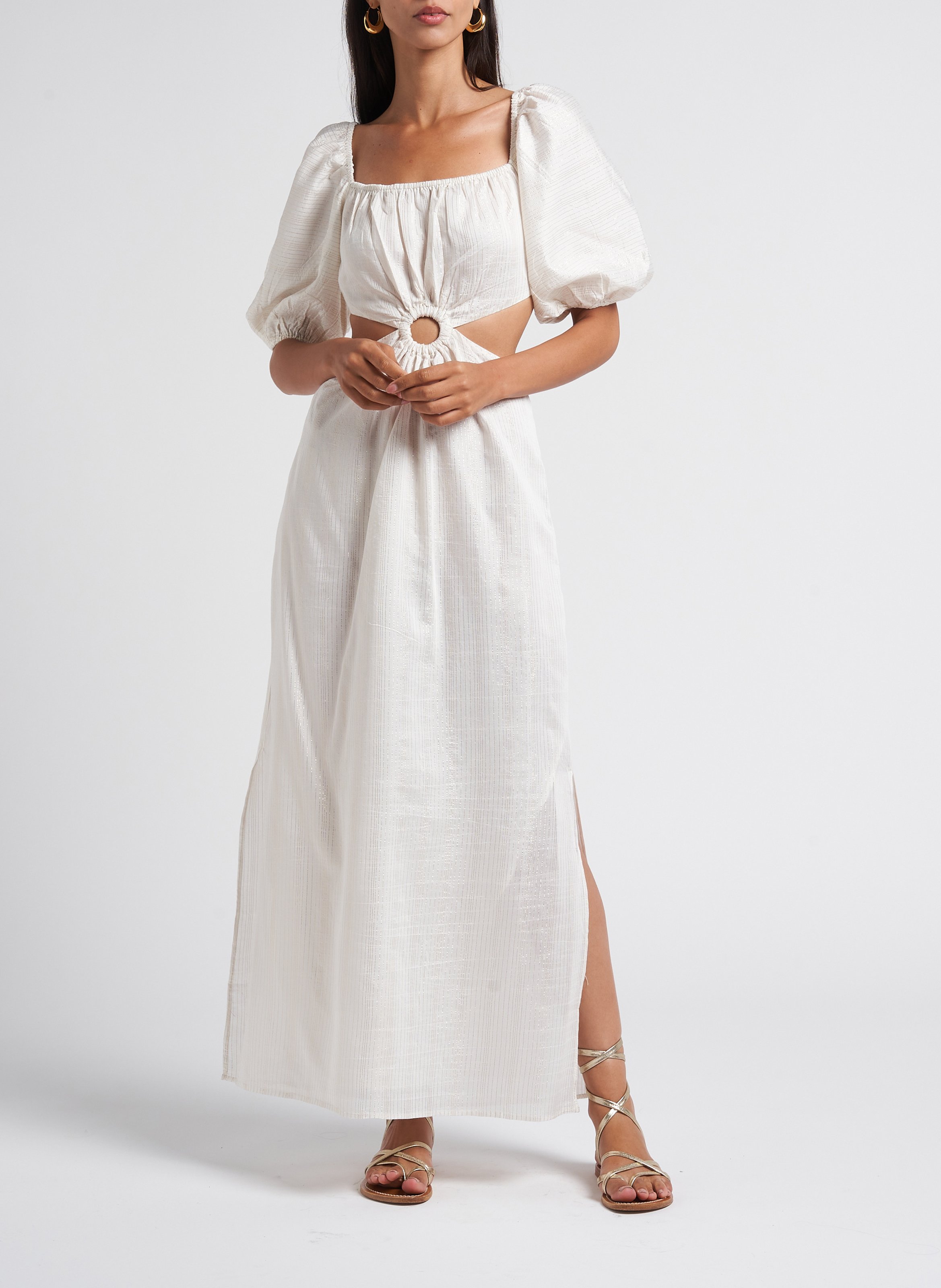 Schulterfreies Maxikleid SUNDRESS Weiss