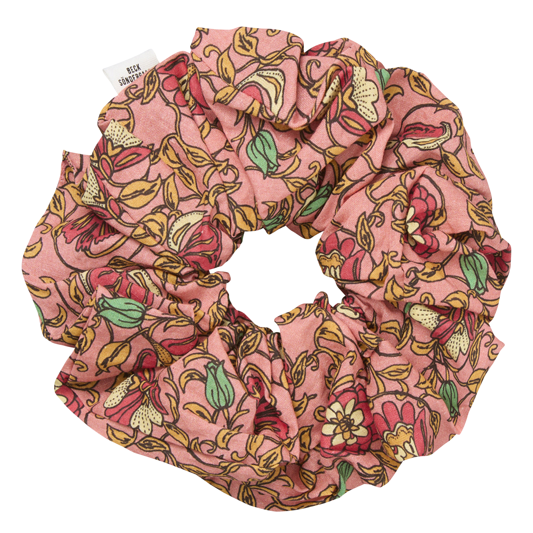 Bedrucktes Haargummiband aus Baumwolle BECKSONDERGAARD Rosa