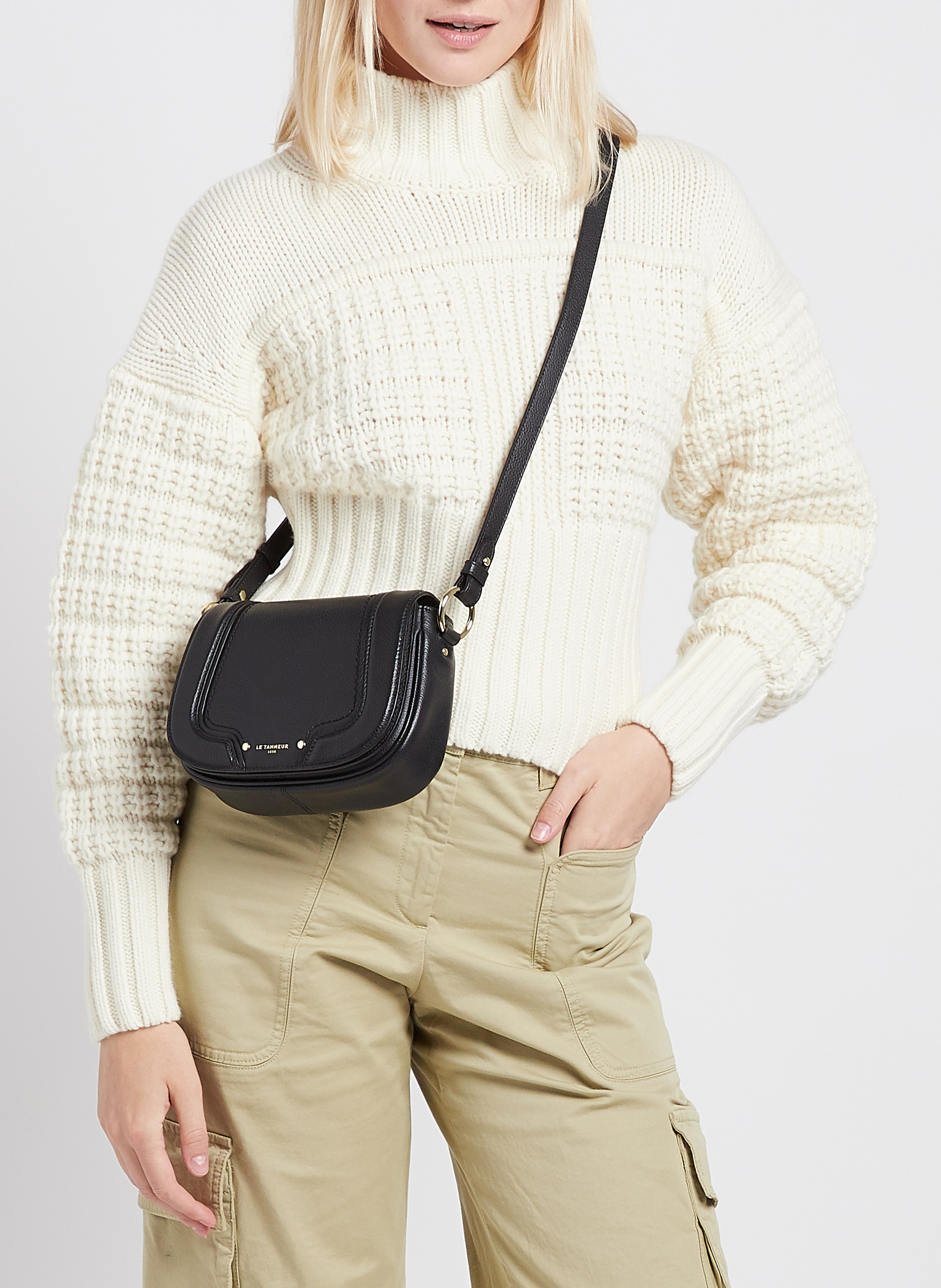 Sac bandoulière en cuir LE TANNEUR Noir