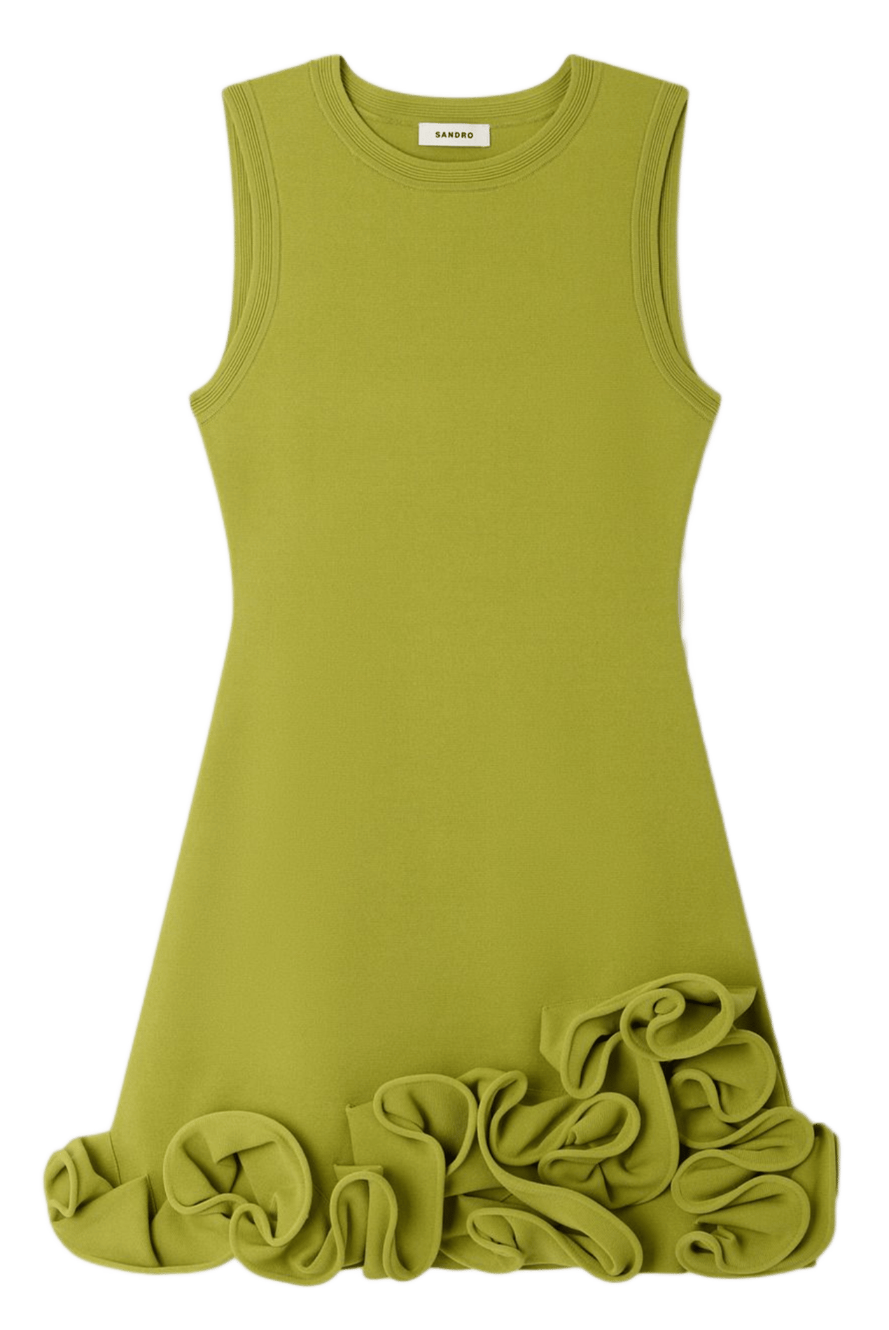 Robe courte col rond SANDRO Vert