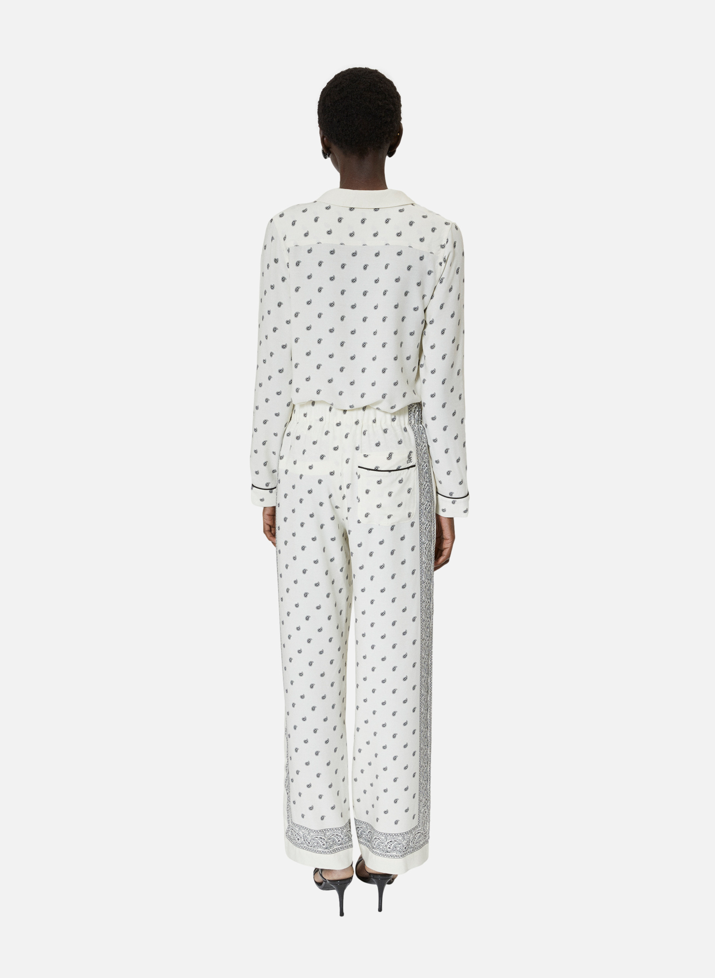 Straight fluid printed bandana pants THE KOOPLES White