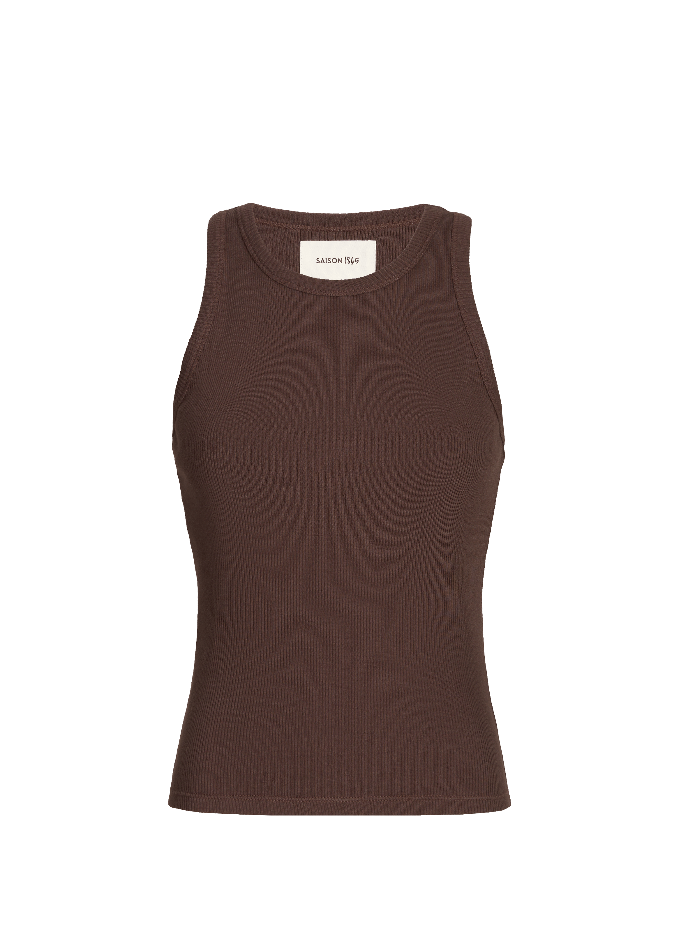 Geripptes Tanktop aus Baumwolle SAISON 1865 Braun