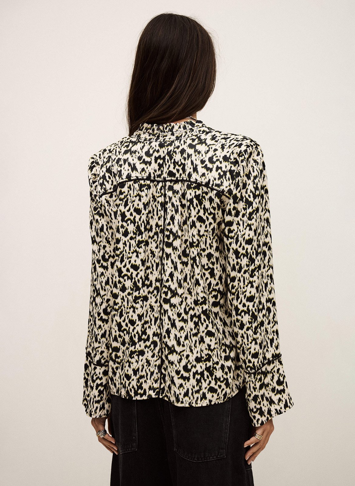 Printed jacket with round neck BA&SH Beige