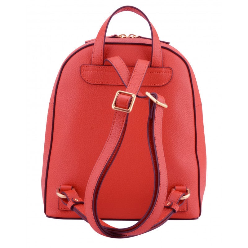 Calfskin leather backpack Red