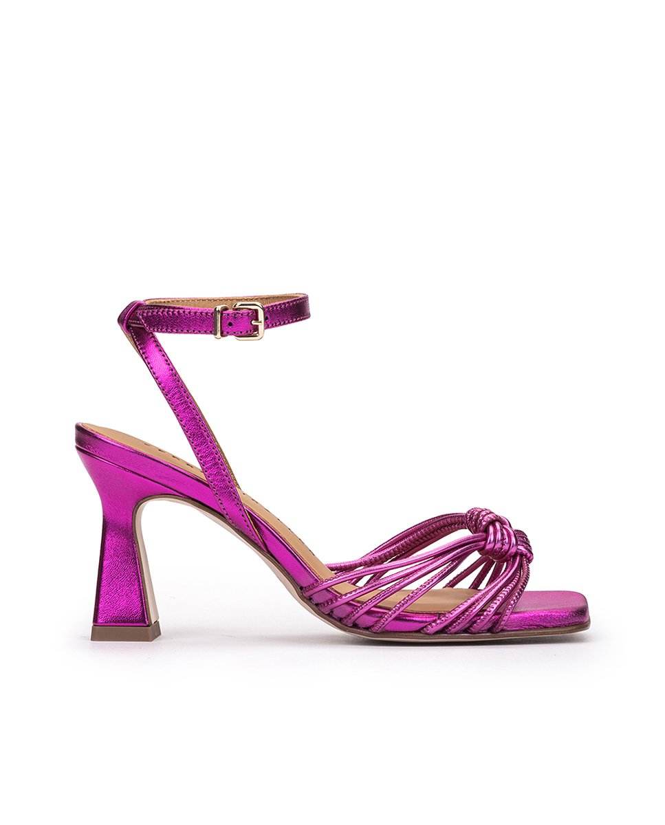 Metallic leather high heel sandals. PEDRO MIRALLES