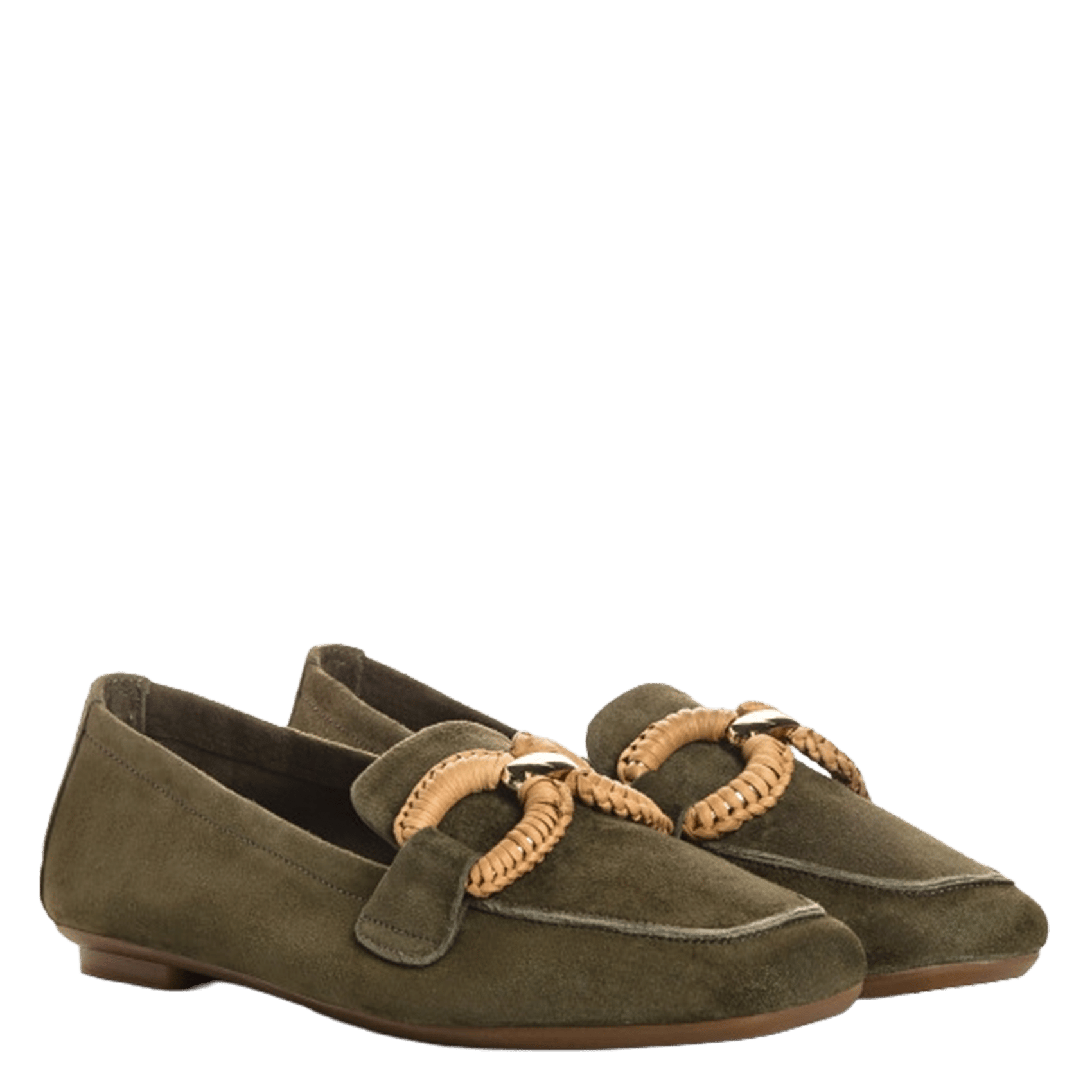 Leather loafers REQINS Khaki